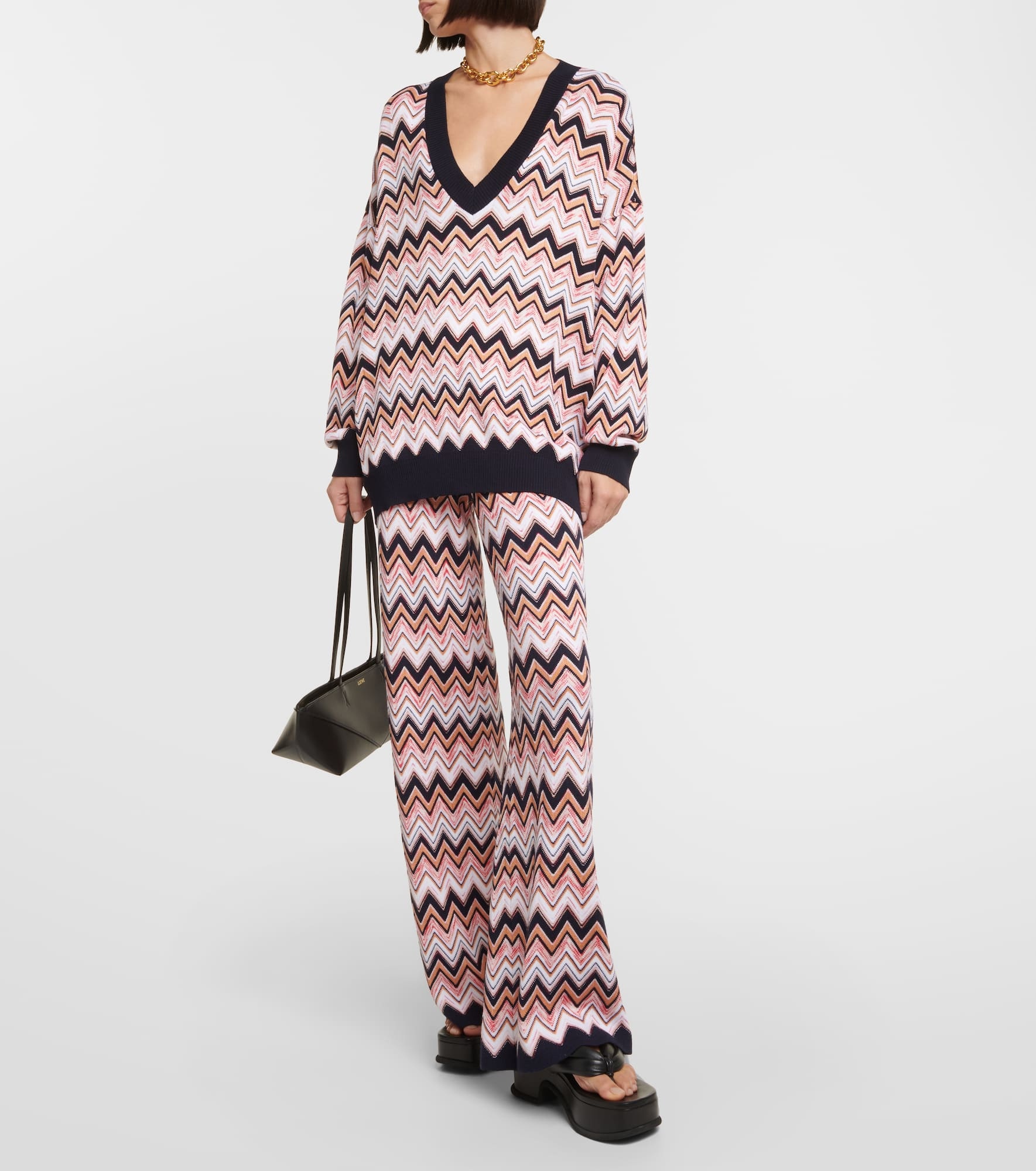 Zig Zag high-rise wide-leg pants - 2