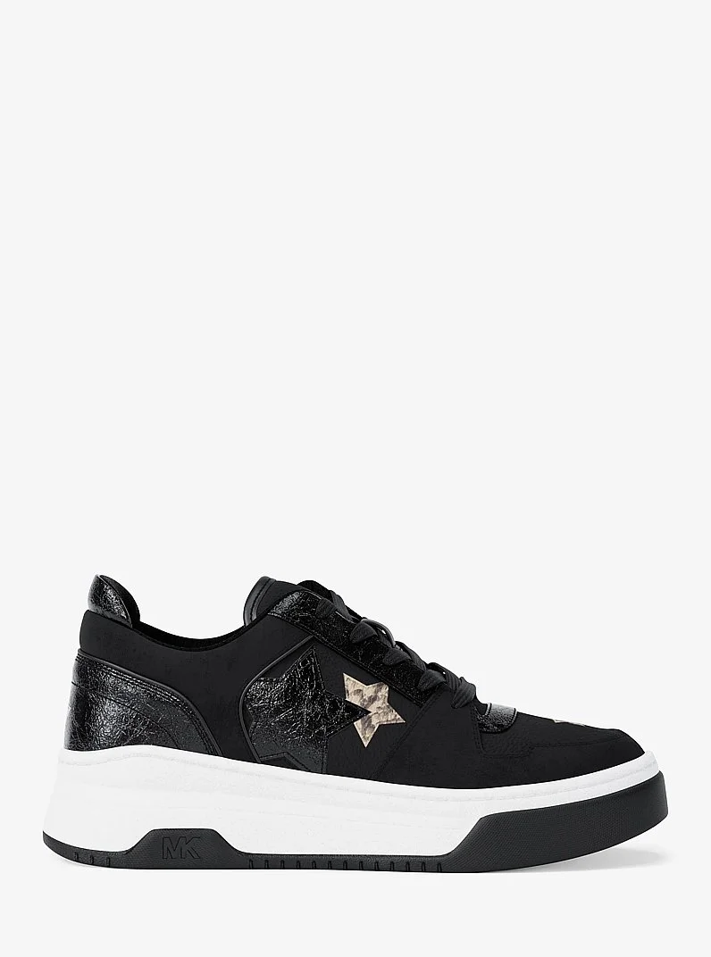 Lexi Embellished Mixed-Media Sneaker - 1