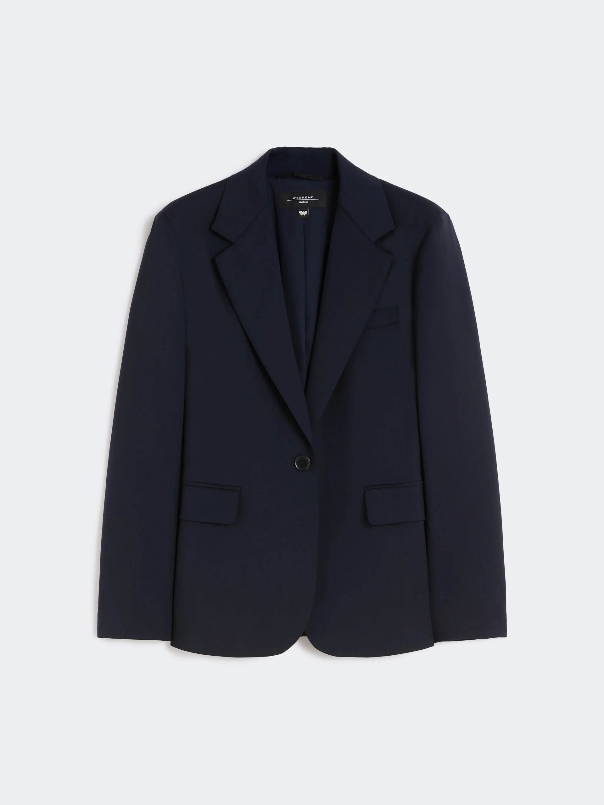 Stretch wool blazer - NAVY - 1