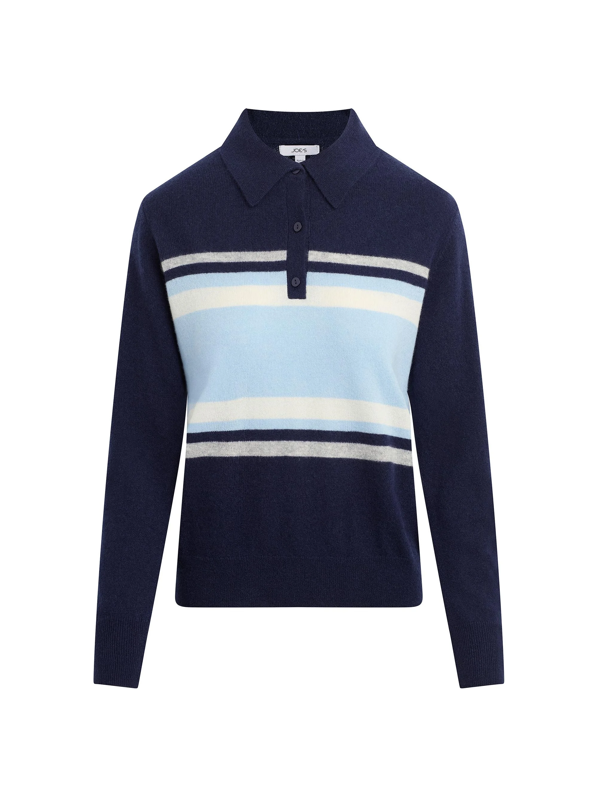 Women's The Long Sleeve Cashmere Polo Sweater - Navy - 1