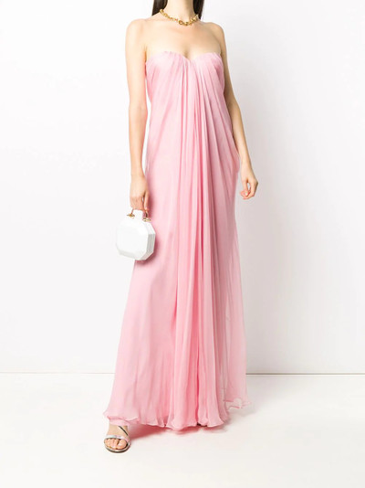 Alexander McQueen pleated strapless dress outlook