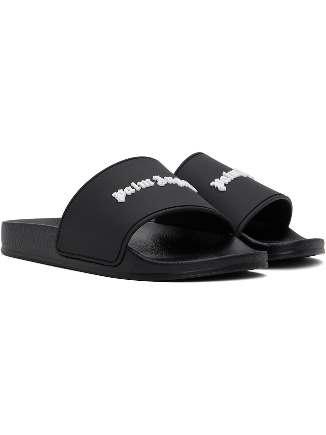 Black Classic Logo Pool Slides - 4