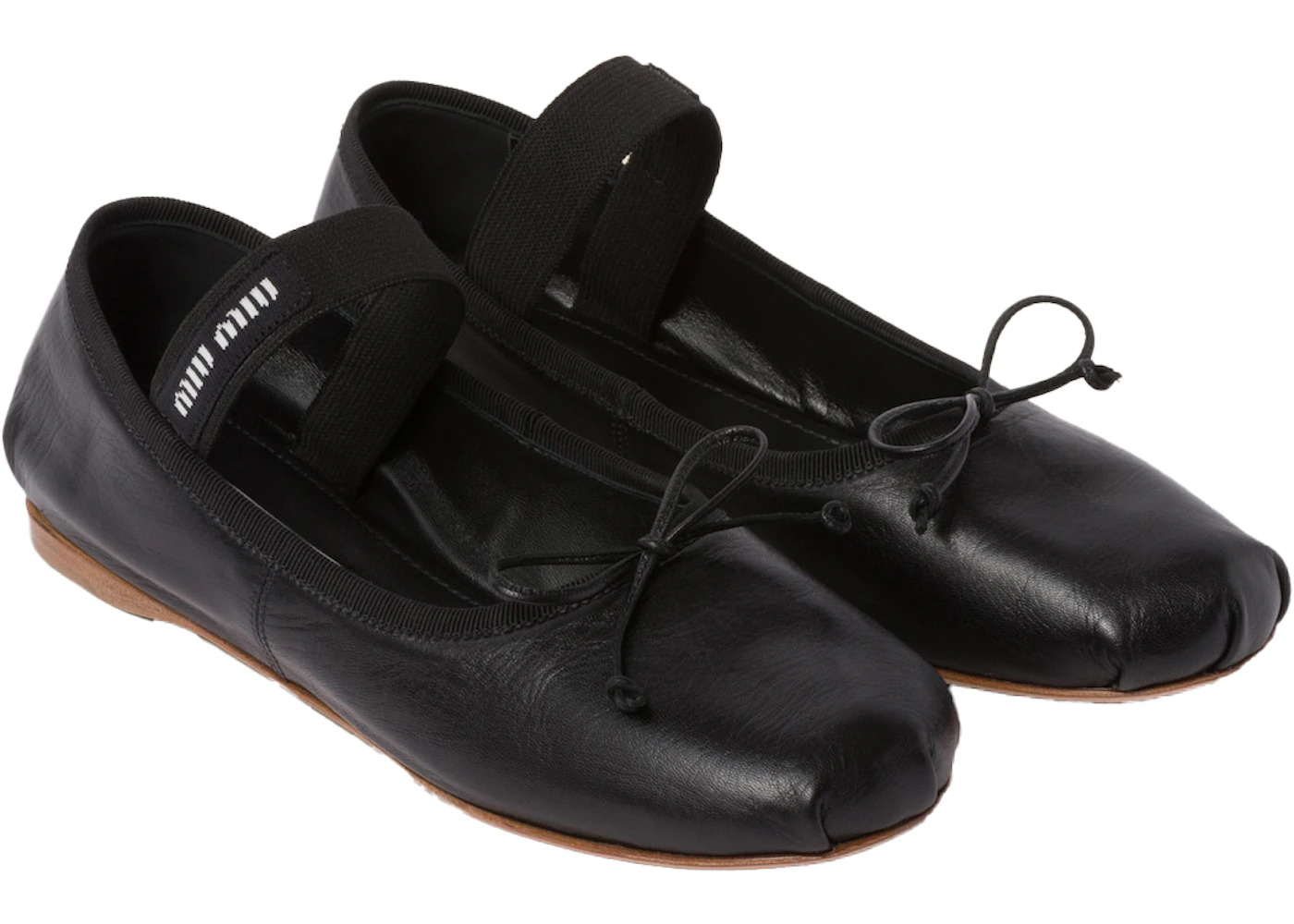 Miu Miu Ballerinas Black Leather - 2