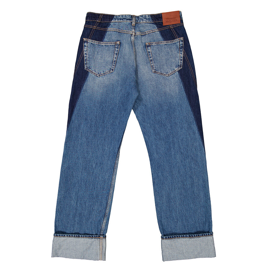Alexander Mcqueen Men's Blue Washed Twisted Jeans - 6