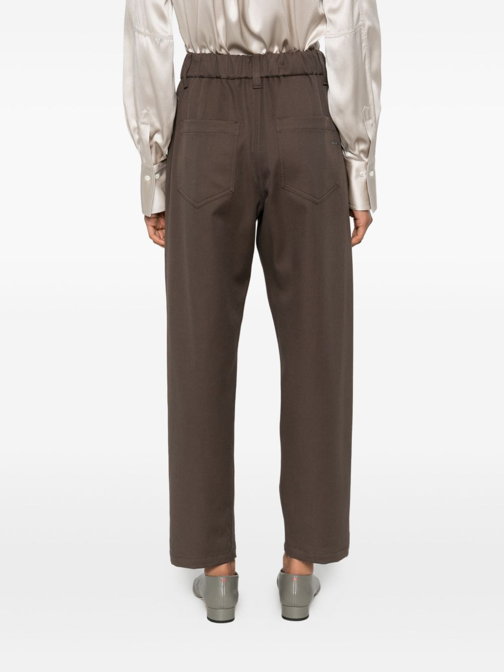 pleated-front five-pocket trousers - 4