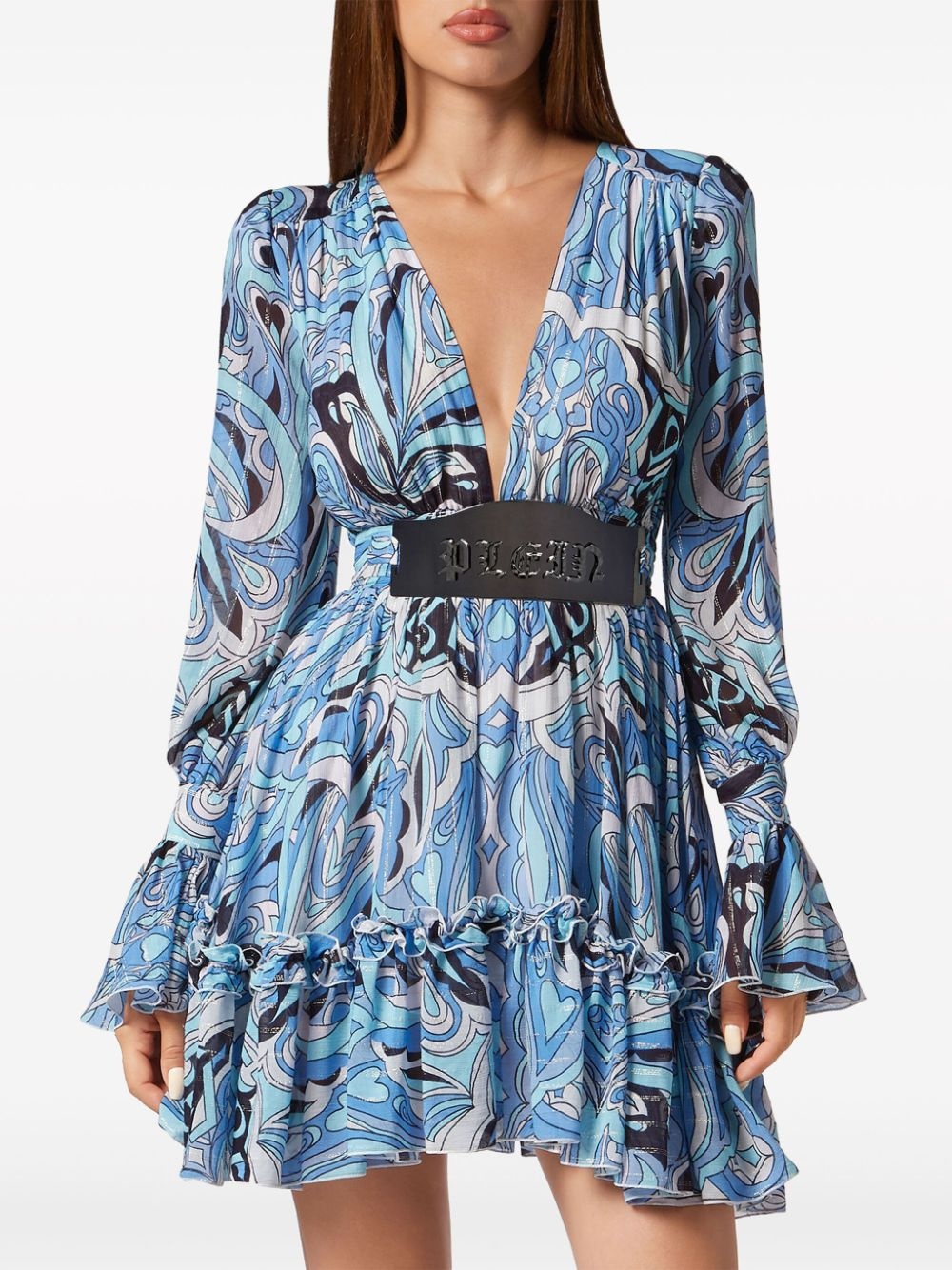 graphic-print long-sleeved minidress - 3