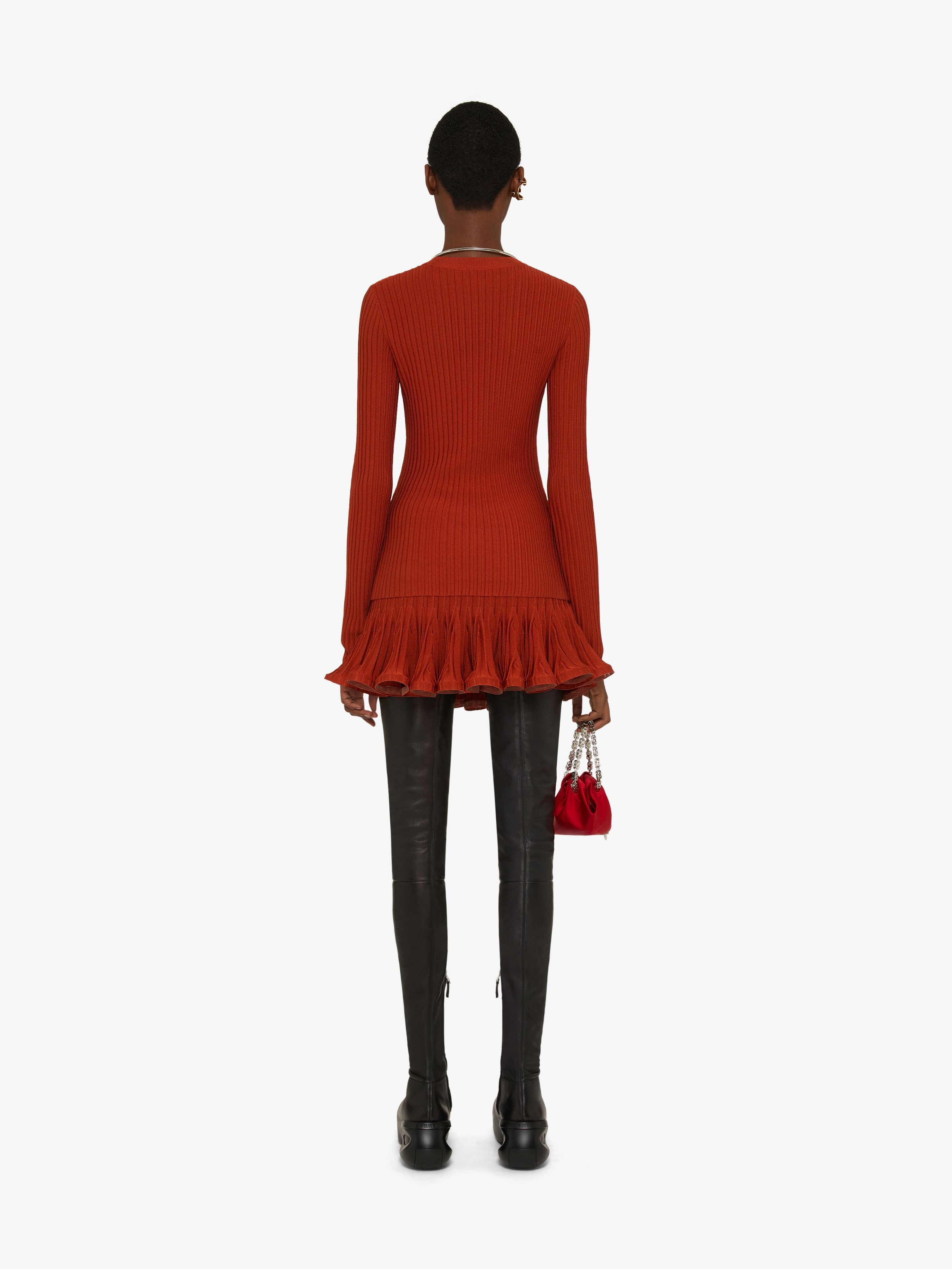 MINI SKIRT IN KNIT WITH PLEATS - 4