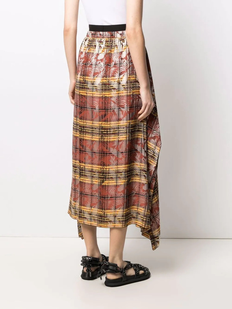 palm leaf check pattern skirt 4