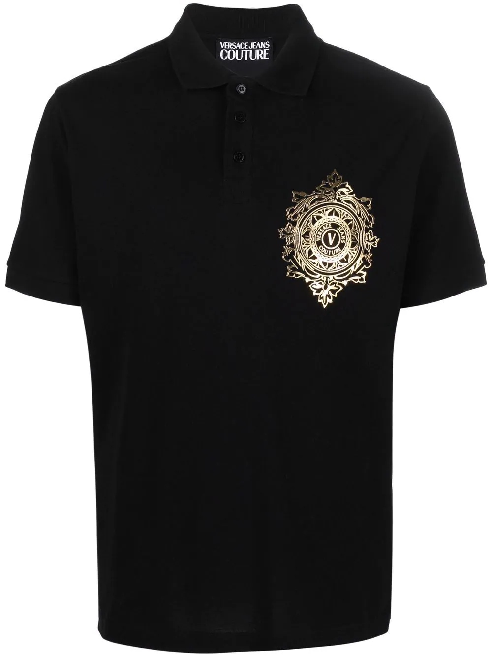 logo-print cotton polo shirt - 1