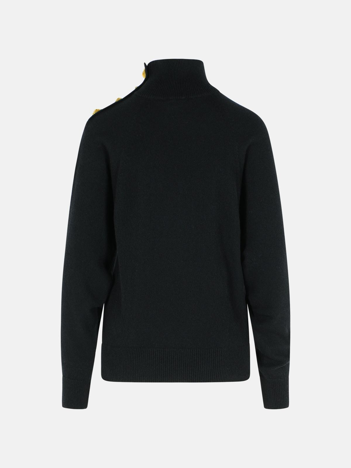 TURTLENECK SWEATER IN VIRGIN WOOL AND BLACK CASHMERE - 3