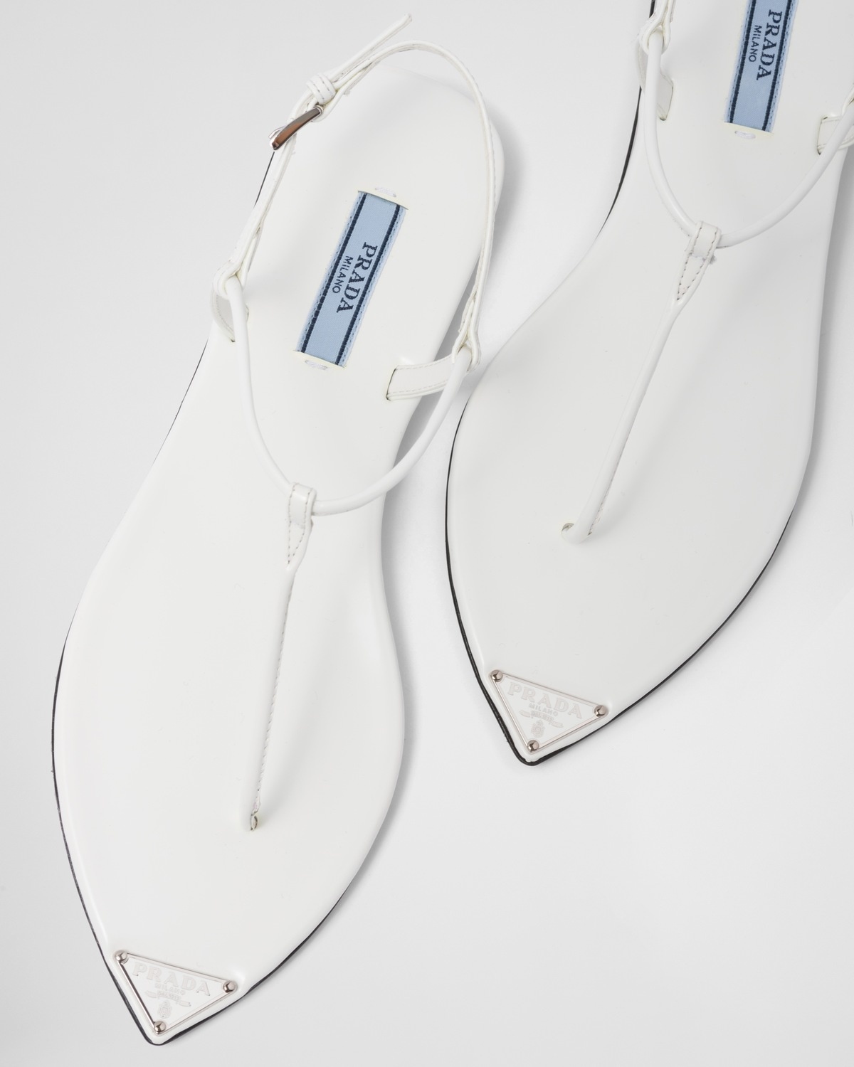 Brushed leather thong sandals - 6