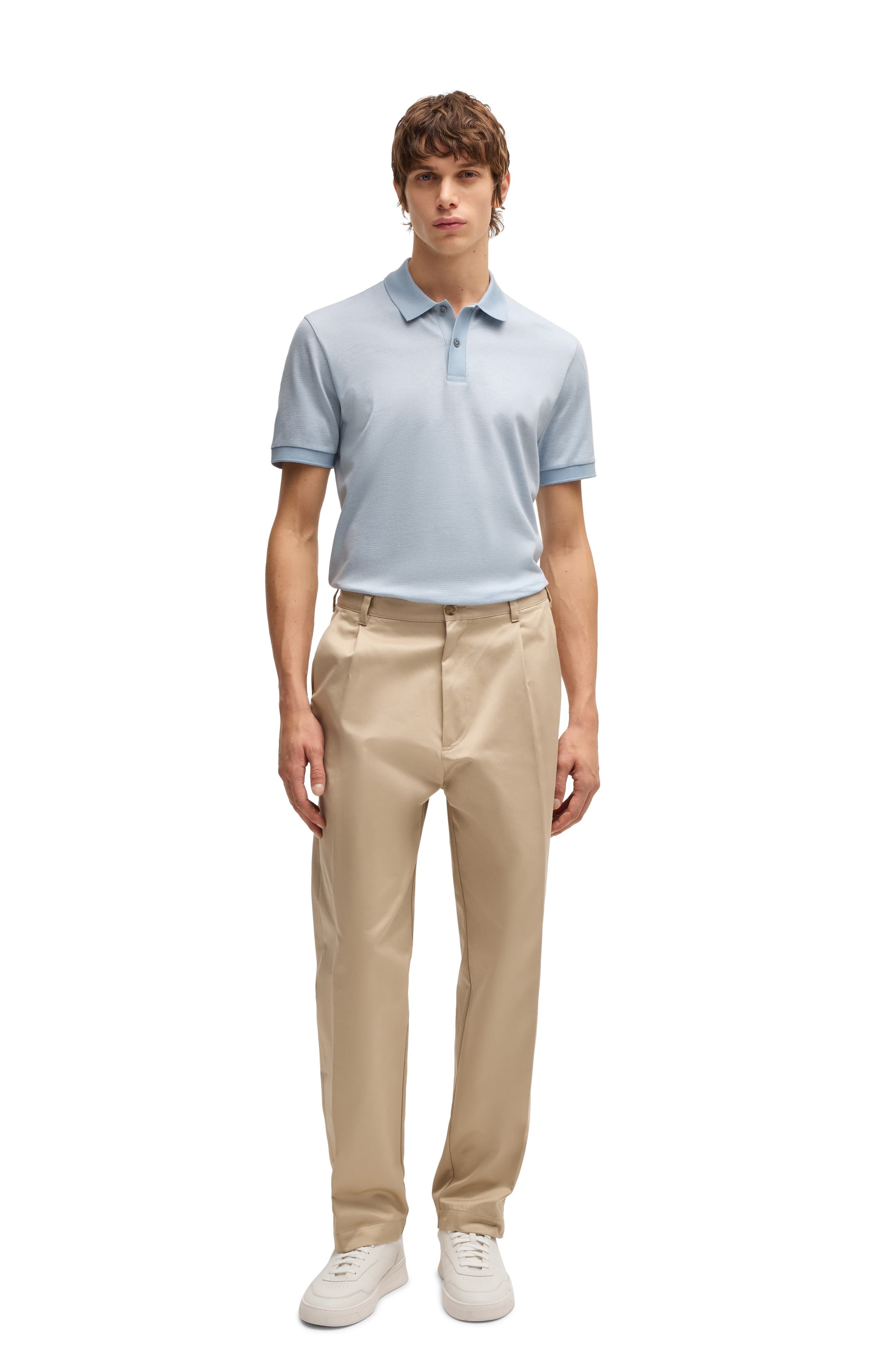 BOSS Parlay Cotton Piqué Polo in Light Blue at Nordstrom - 5