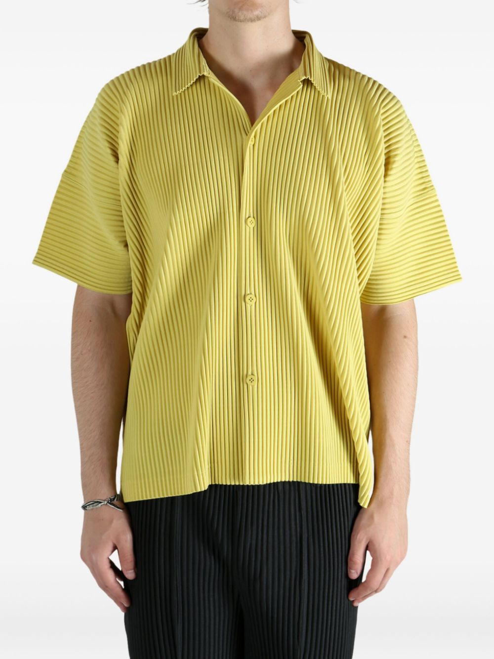 pleated short-sleeve shirt - 3