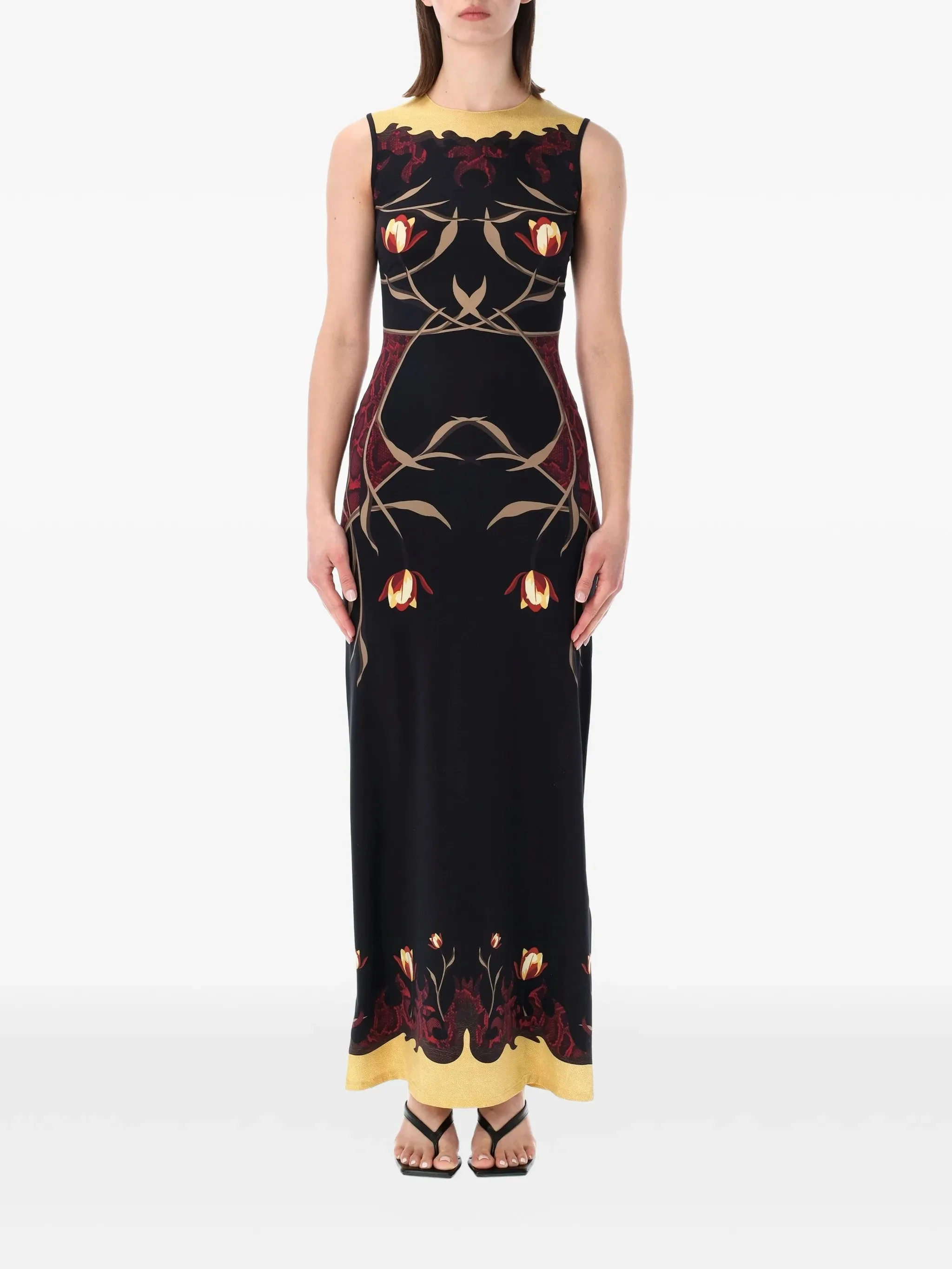 Marine Serre Floral-print Sleeveless Maxi Dress - 1