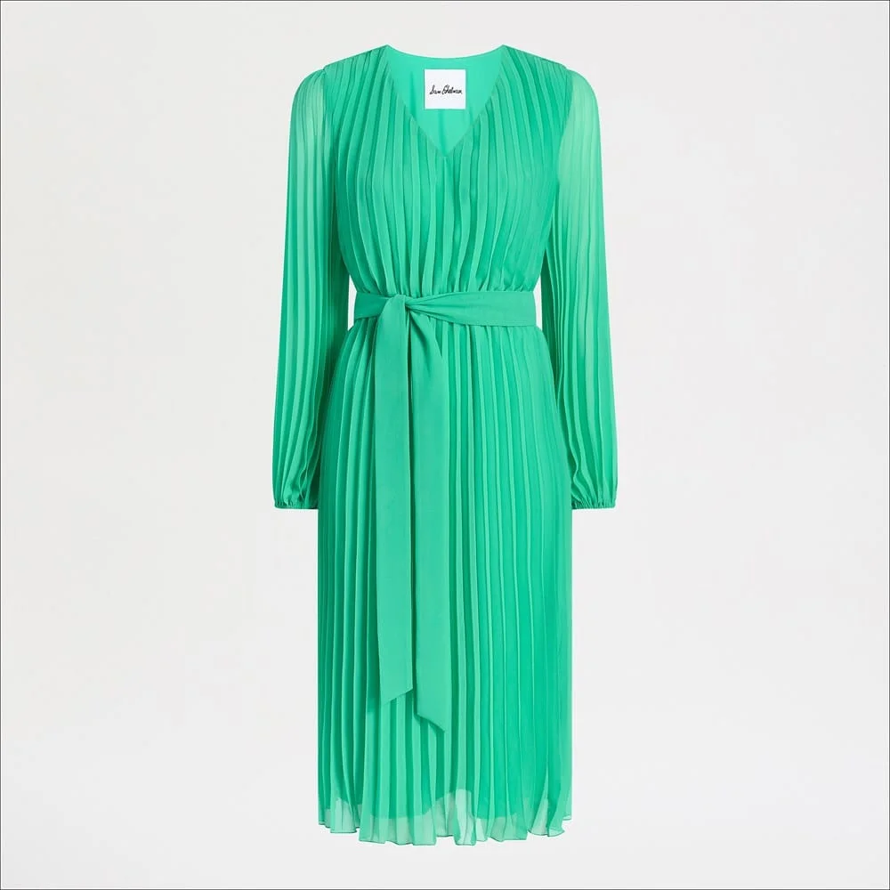 Long Sleeve Plisse Maxi Dress - 1