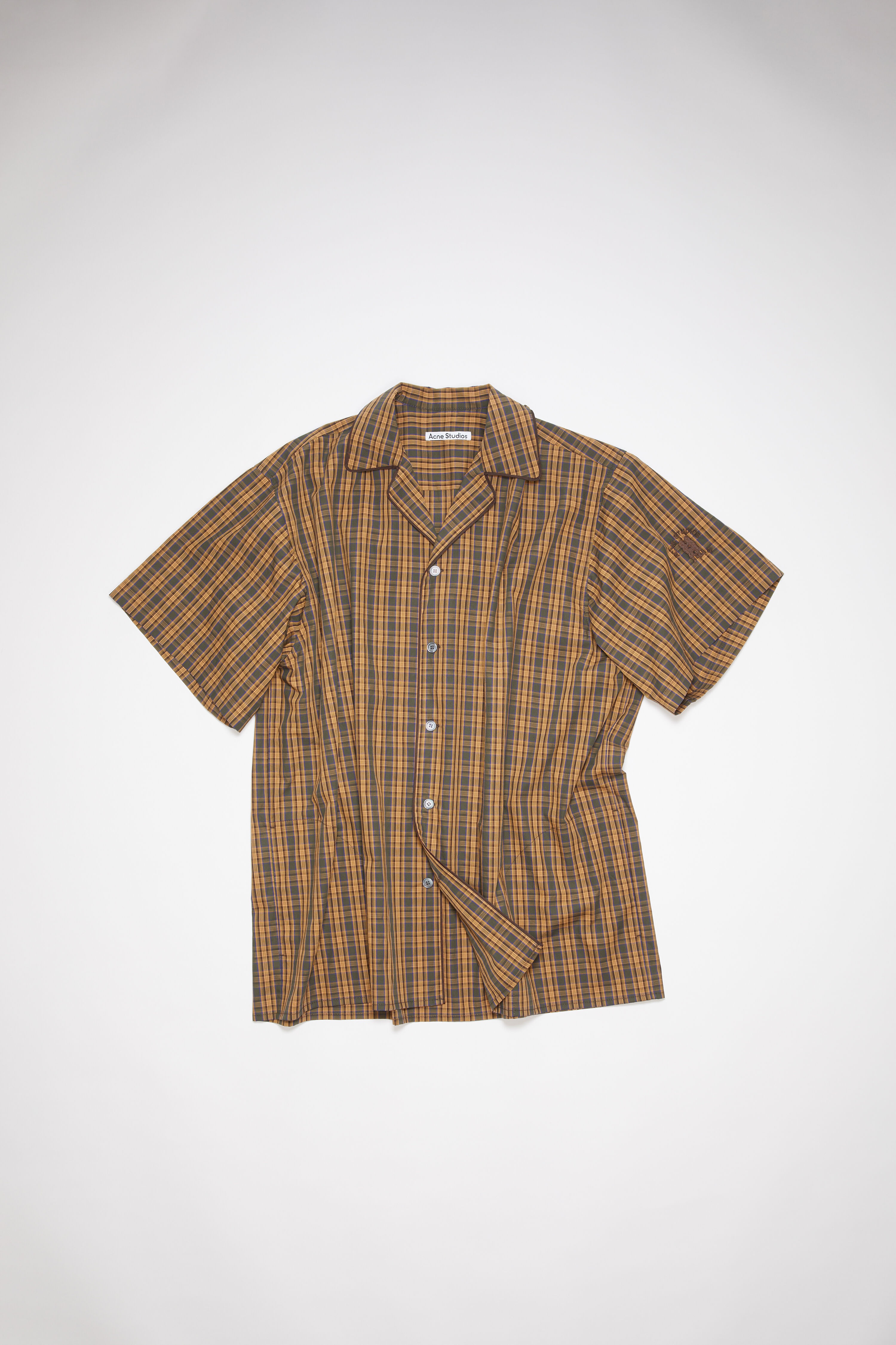 Short sleeve button-up shirt - Brown/green - 6