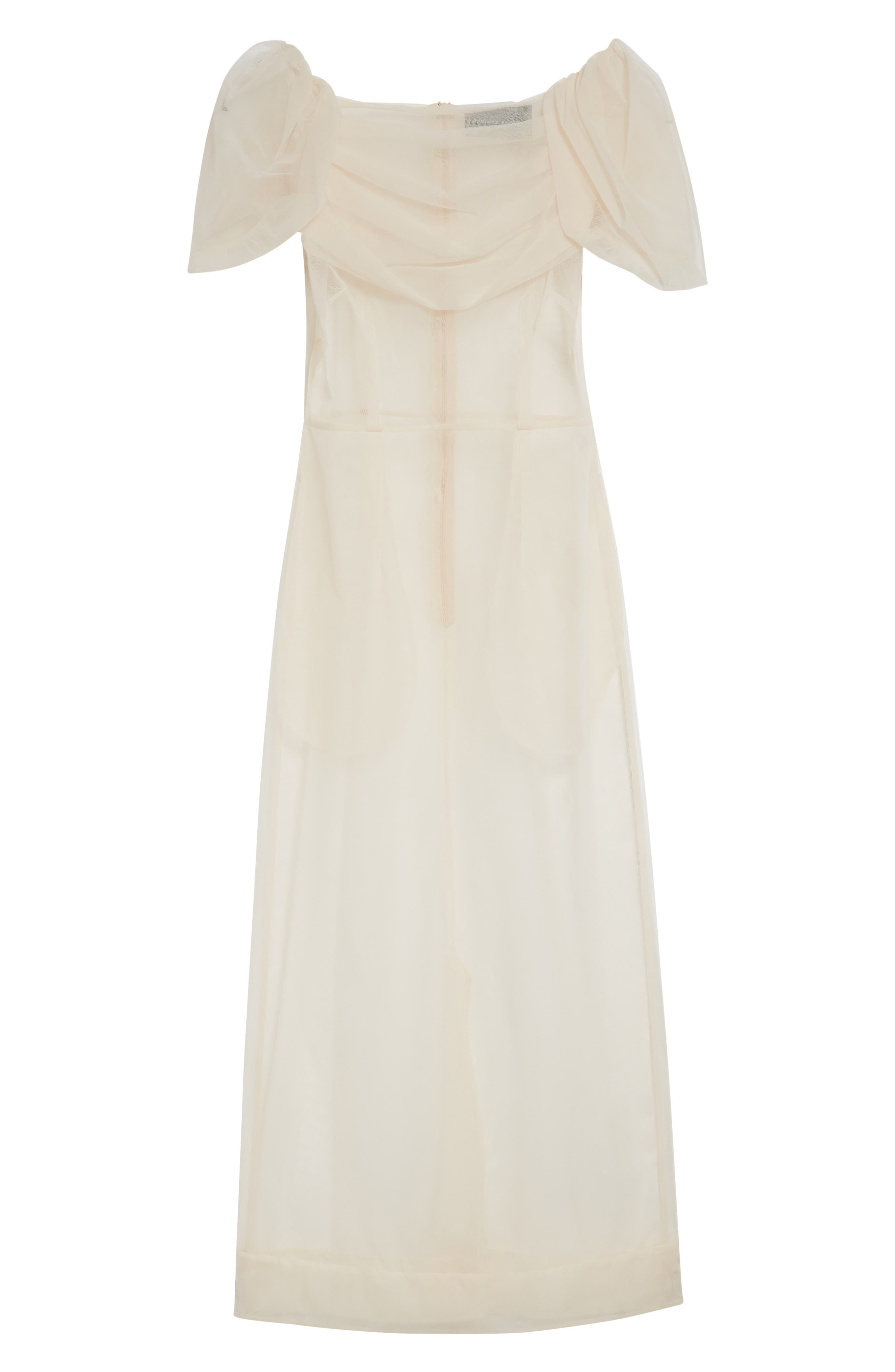 Simone Rocha Sheer Sculpted Gathered Bust Dress in Nude at Nordstrom - 5