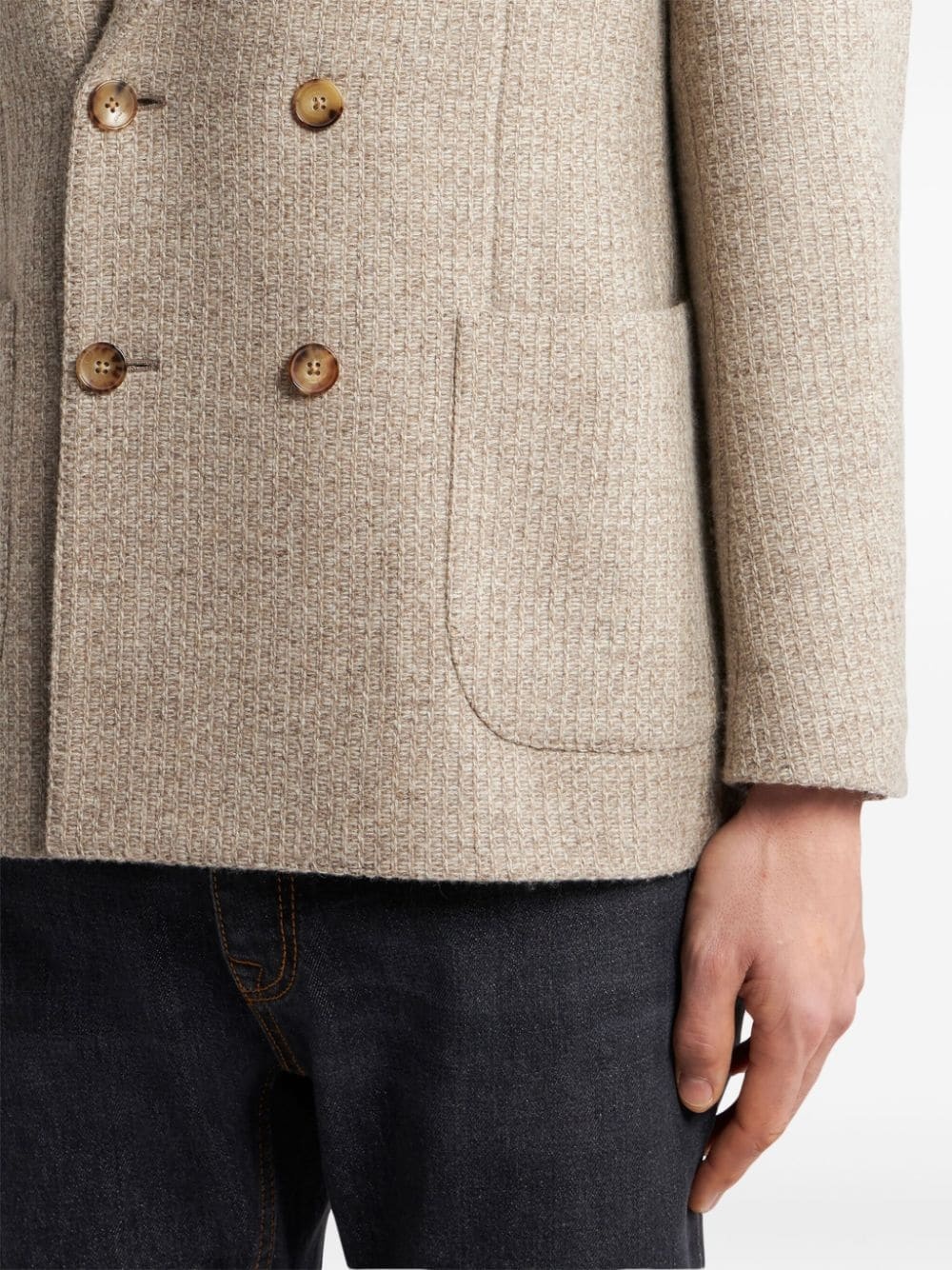 double-breasted peak-lapel blazer - 4