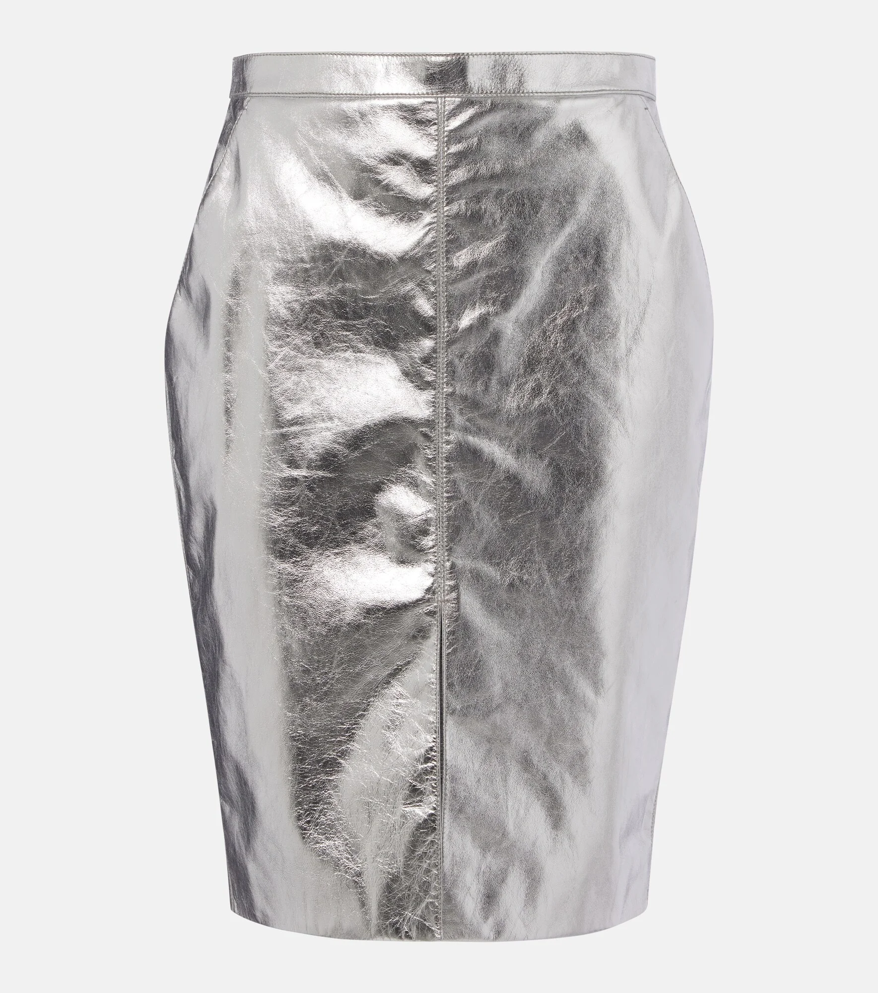 Metallic leather pencil skirt - 1