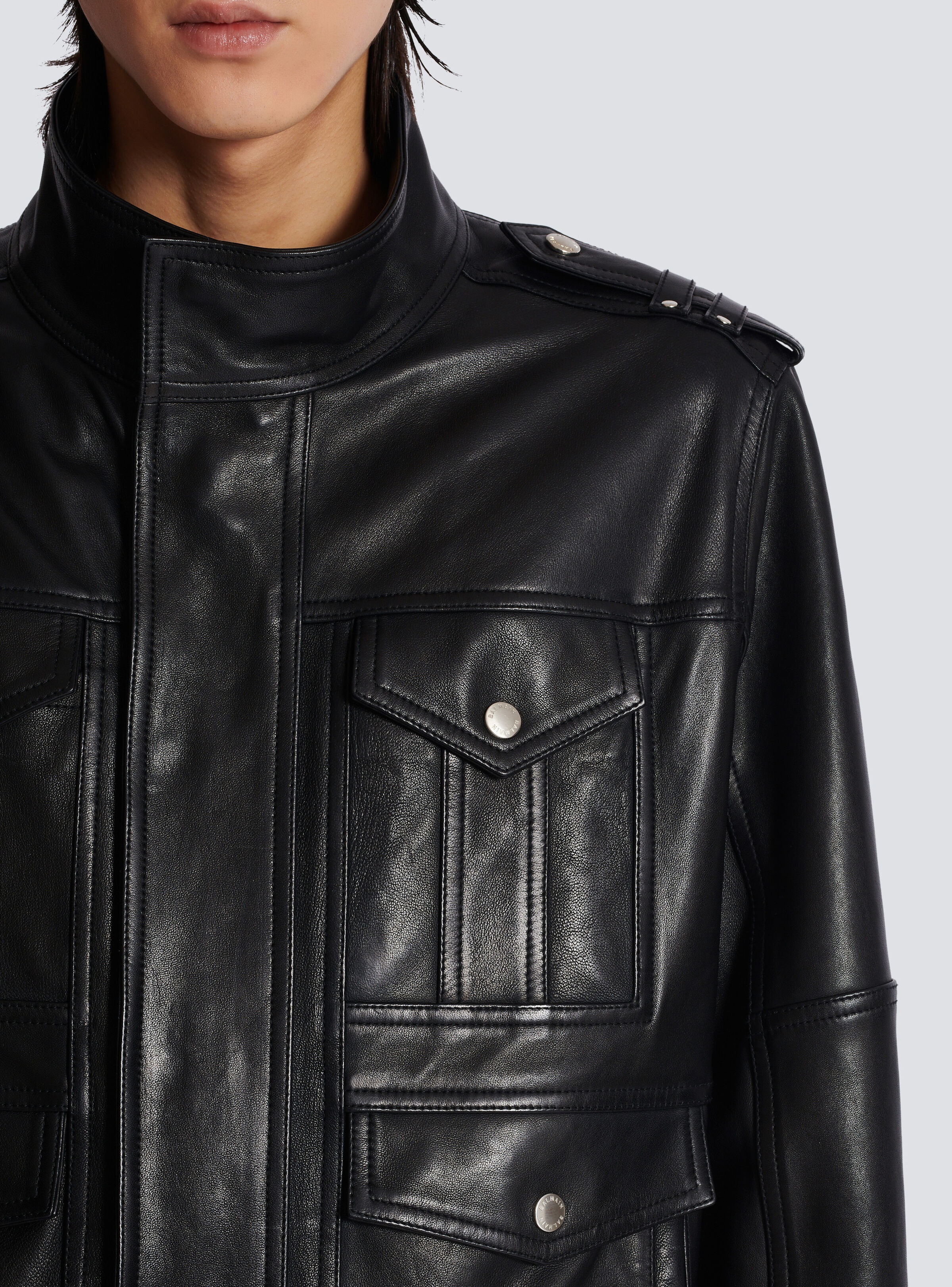 Lambskin leather jacket with 4 pockets - 8