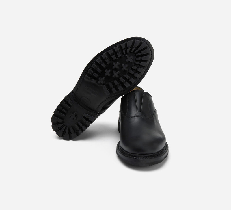 Laceless Oxford - Black Waxy Leather 5