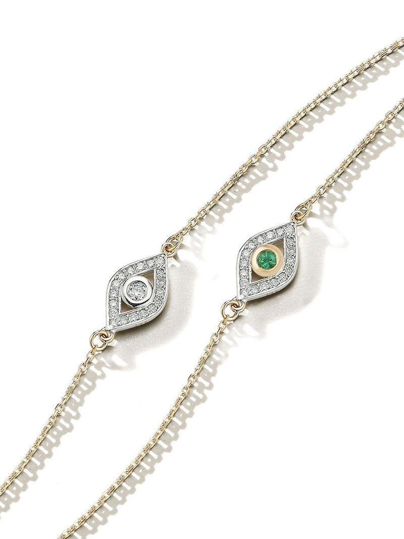 MATEO 14K gold diamond and emerald bracelet outlook