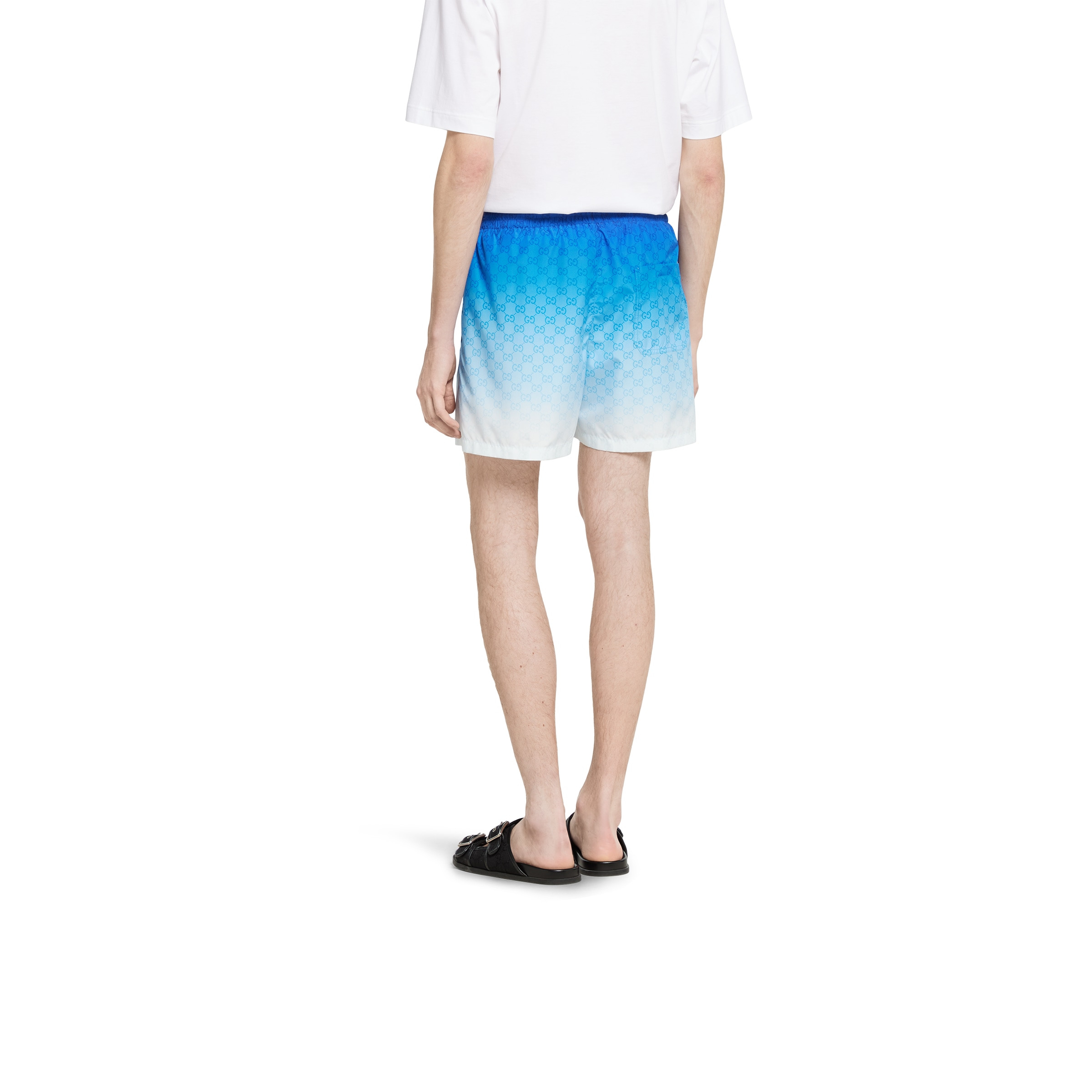 Printed technical poplin swim shorts - 4