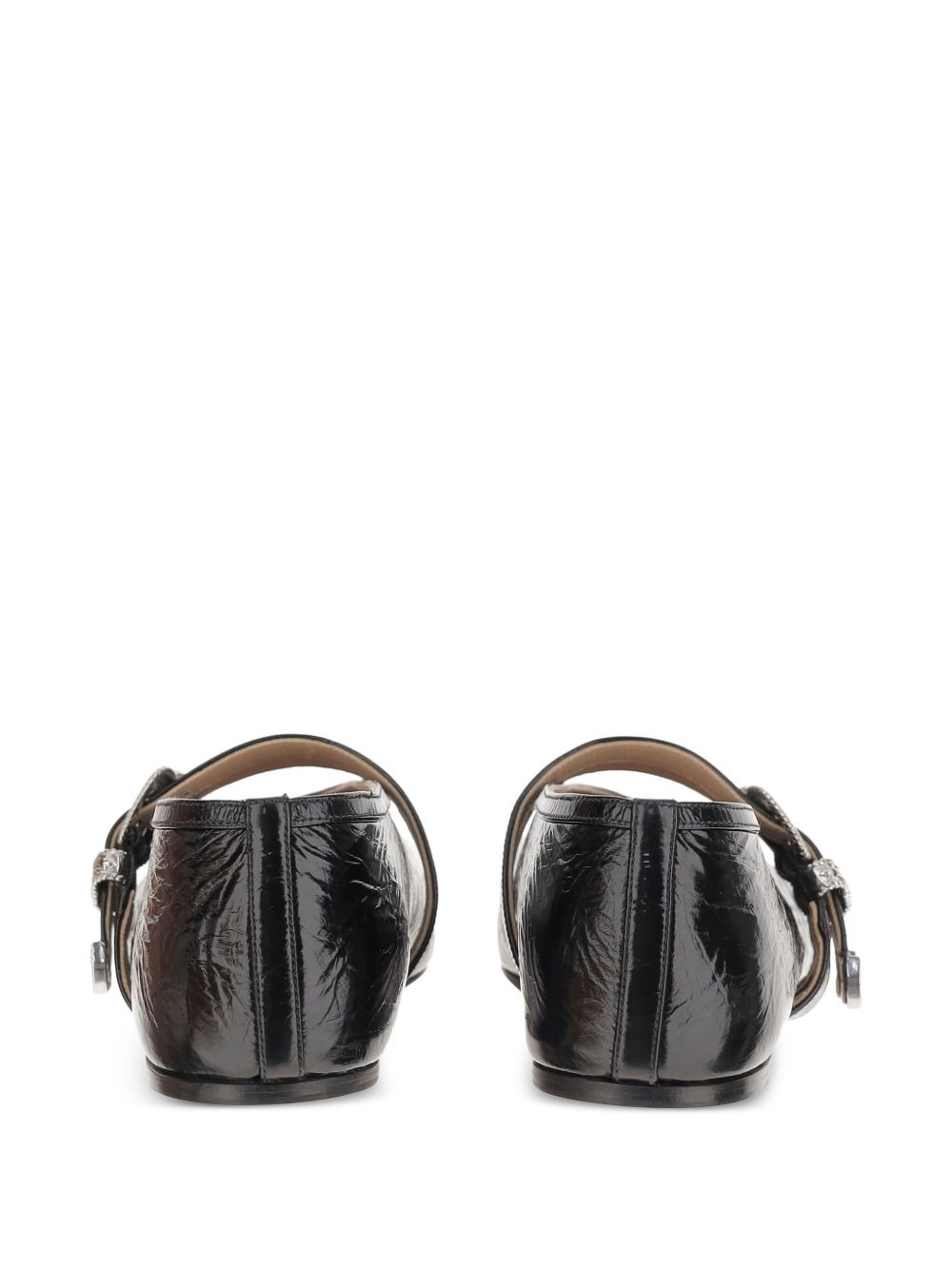 buckle-detail leather flats - 3