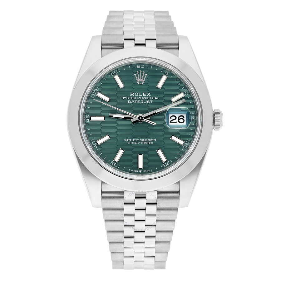Rolex Datejust 41 Mint Green Fluted Dial Automatic Men's Jubilee Watch M126300-0022 - 2