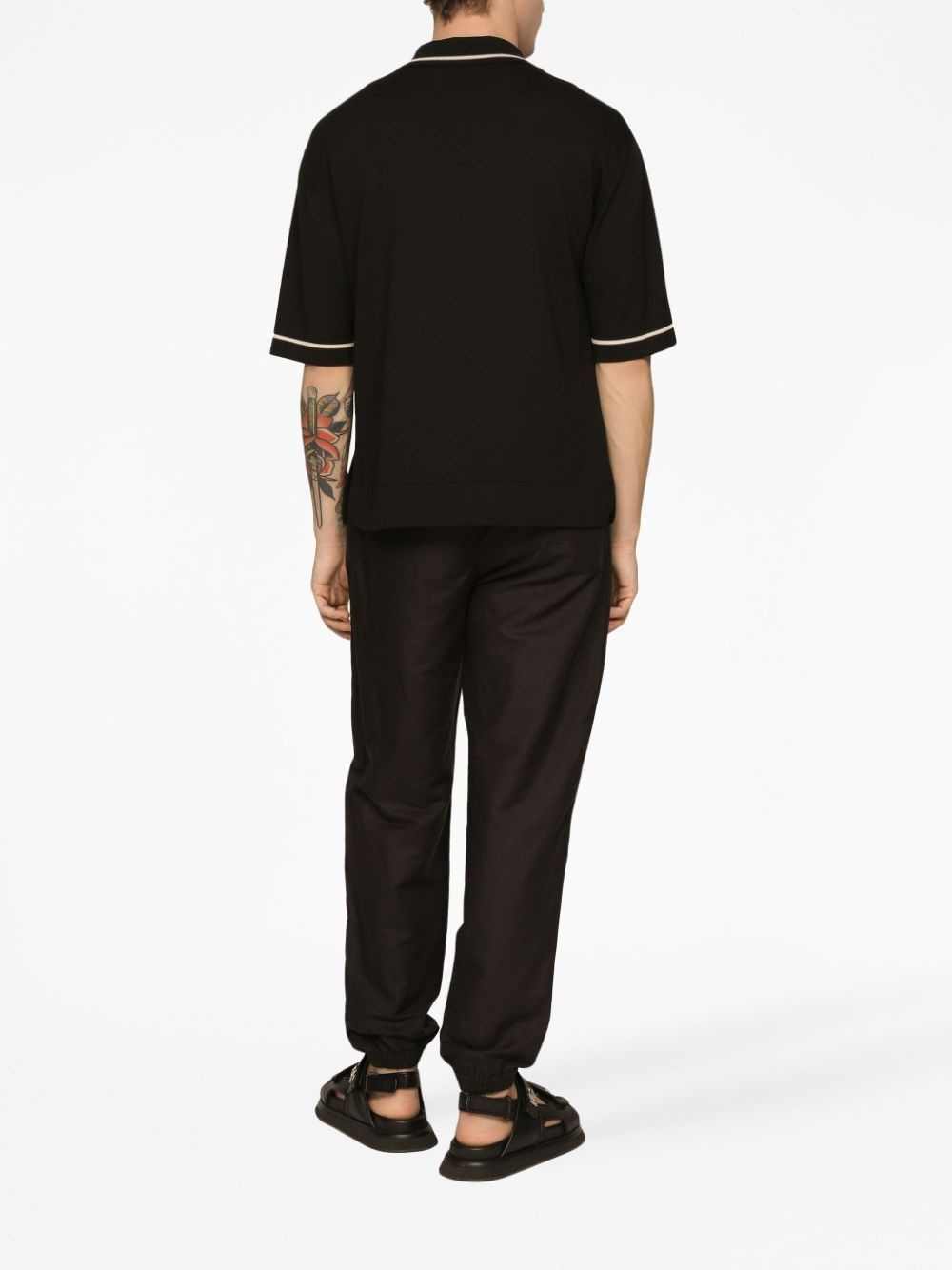 logo-patch drawstring-waist trousers - 4