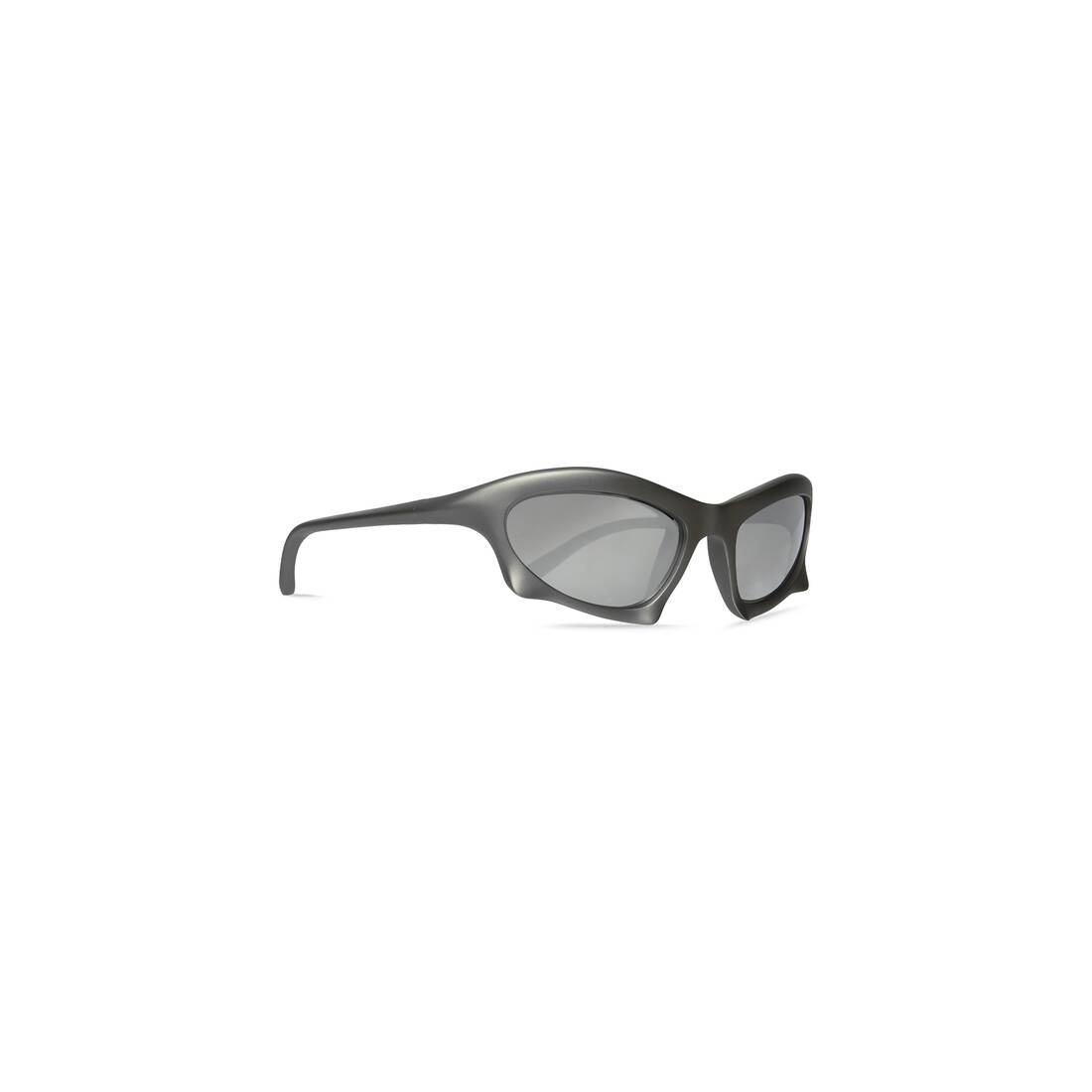 BALENCIAGA Bat Rectangle Sunglasses in Silver | REVERSIBLE