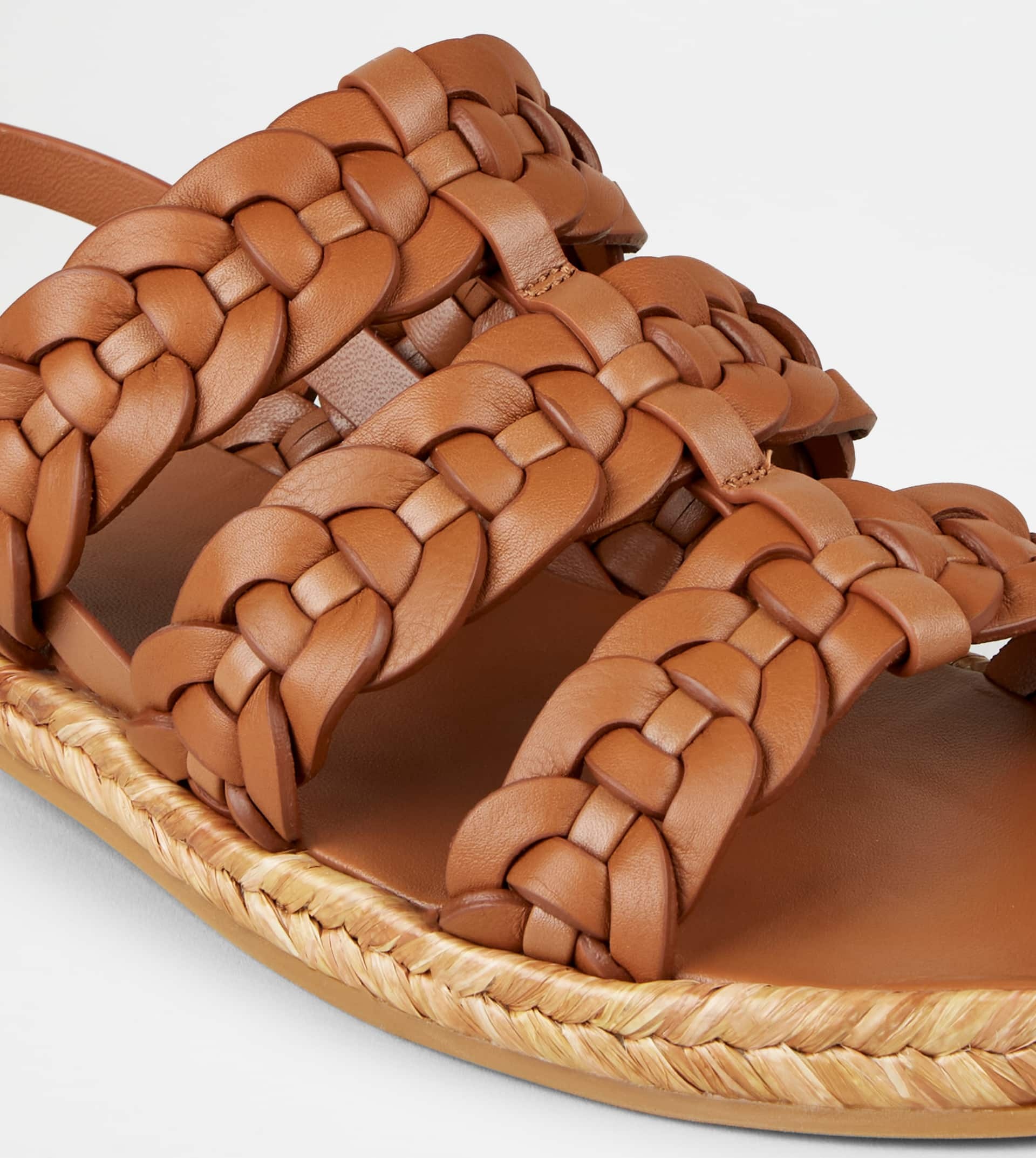 SANDALS IN LEATHER - BROWN - 3