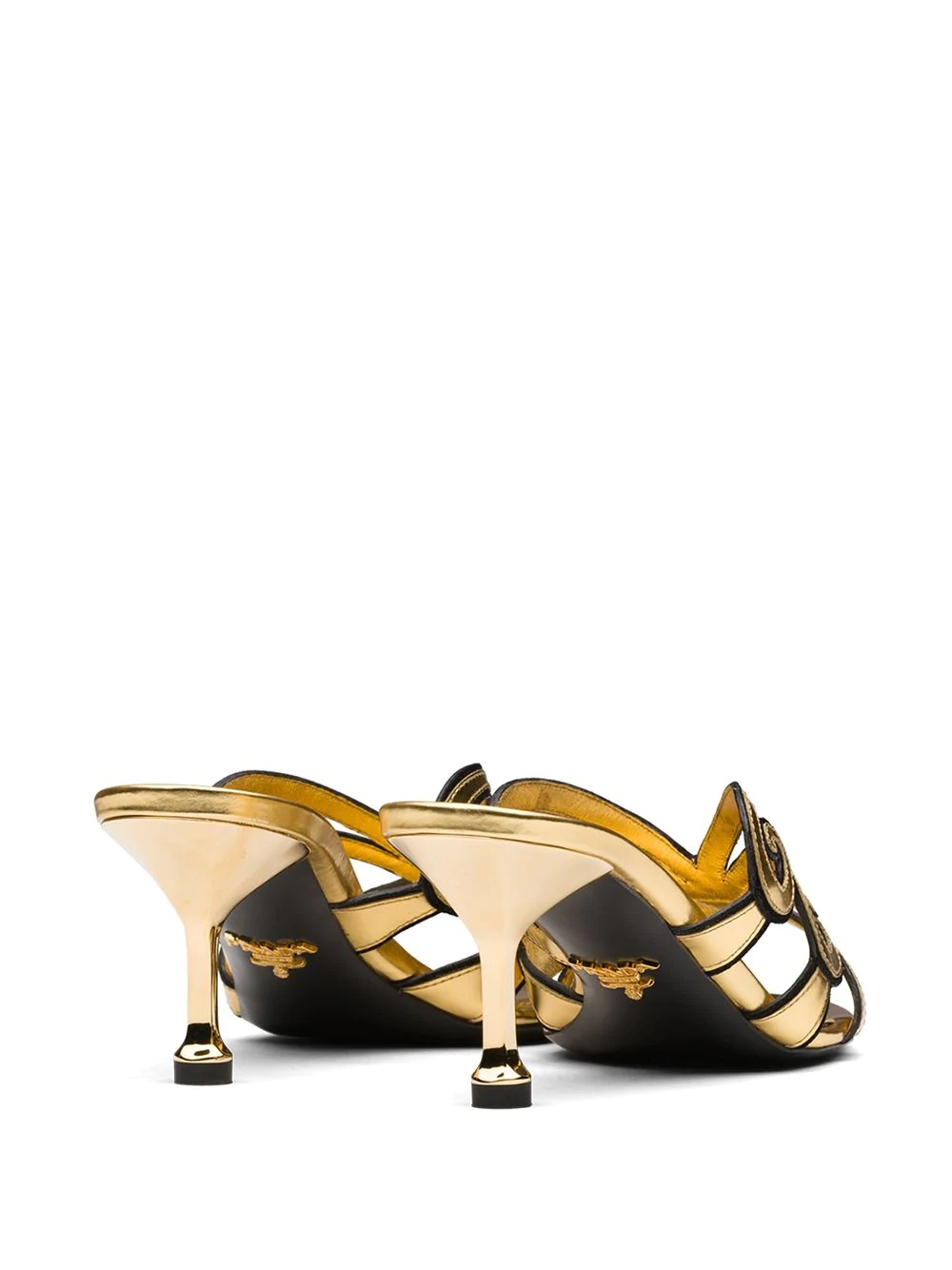 baroque details metallic sandals - 3