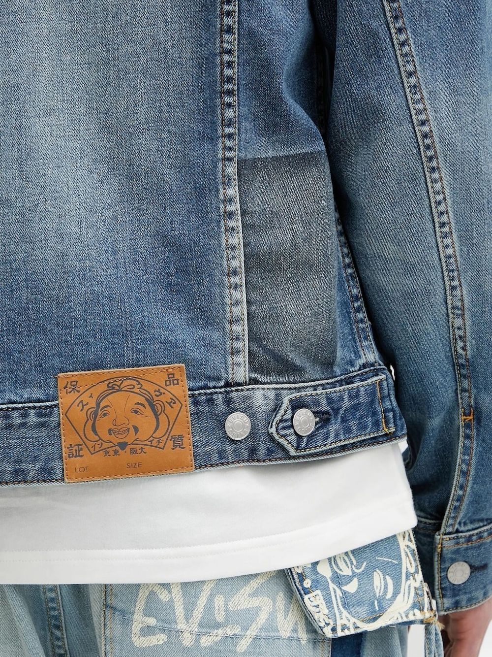 panelled denim jacket - 5