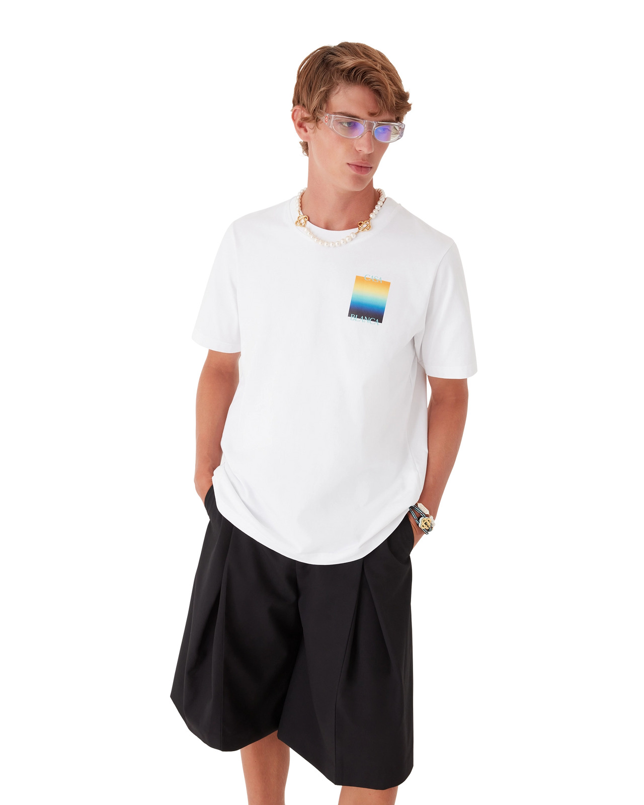 Gradient Square Short Sleeve T-Shirt | Casablanca Paris - 4