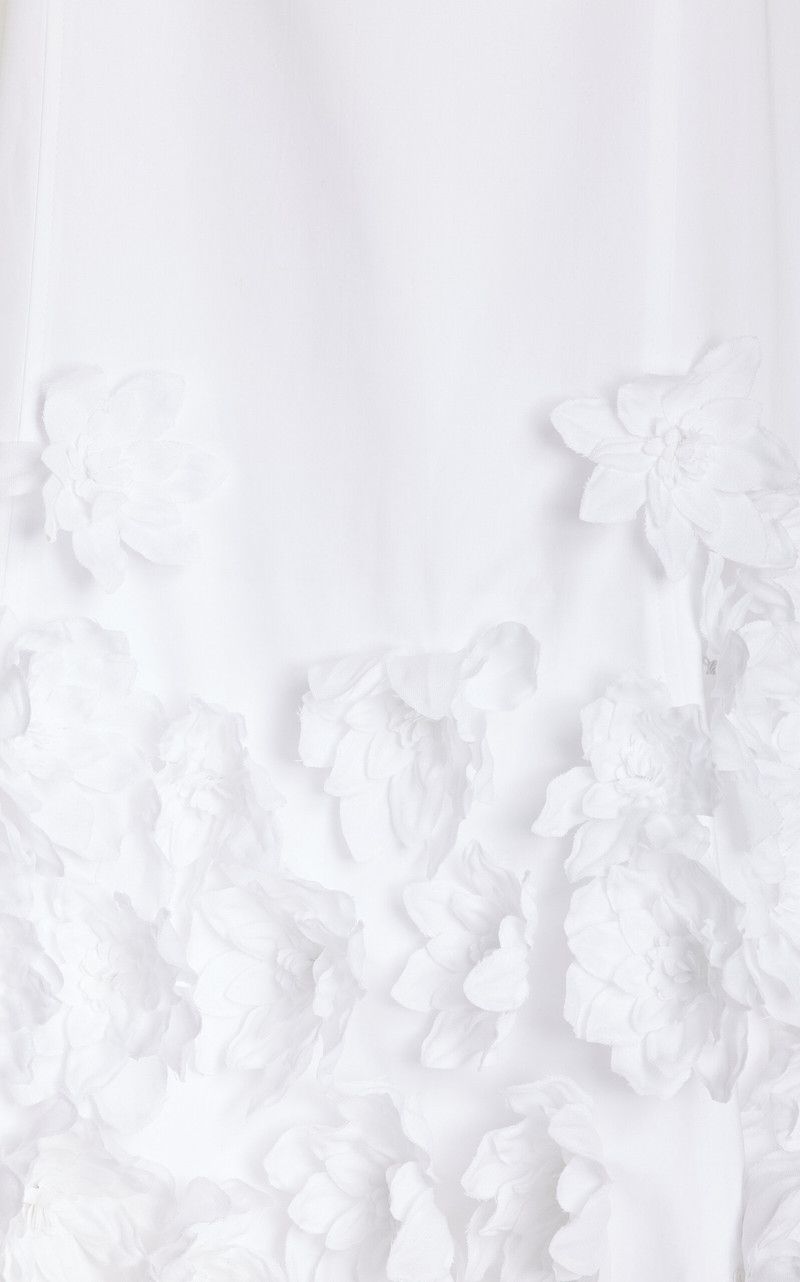 Bella Floral-Appliquéd Cotton Poplin Midi Dress white 4