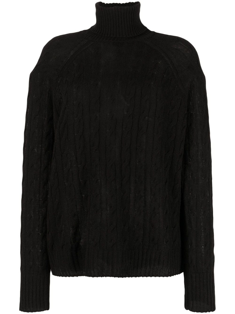 cable-knit roll-neck jumper 1