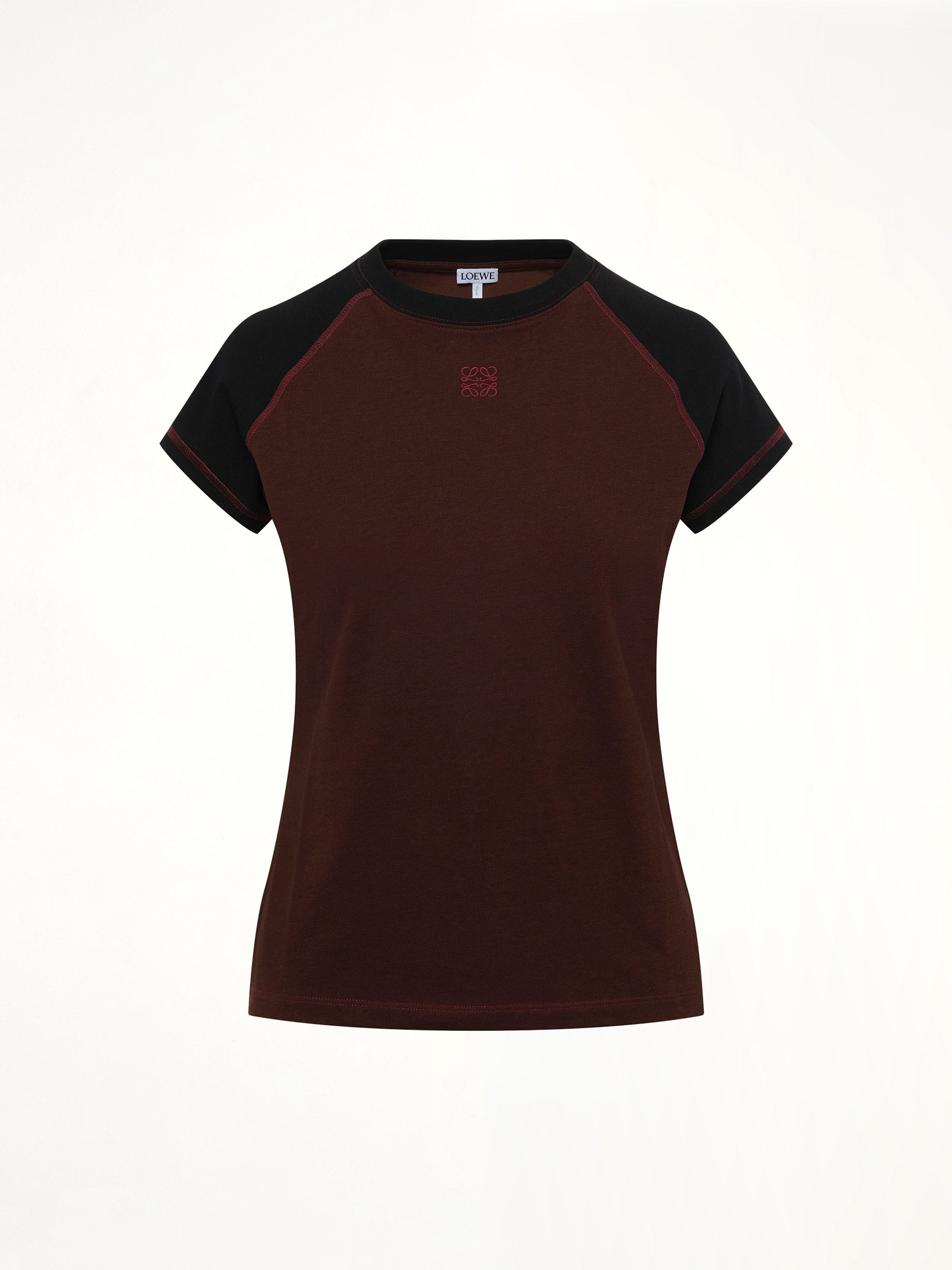 Small Fit T-Shirt in Black/Burgundy - 2