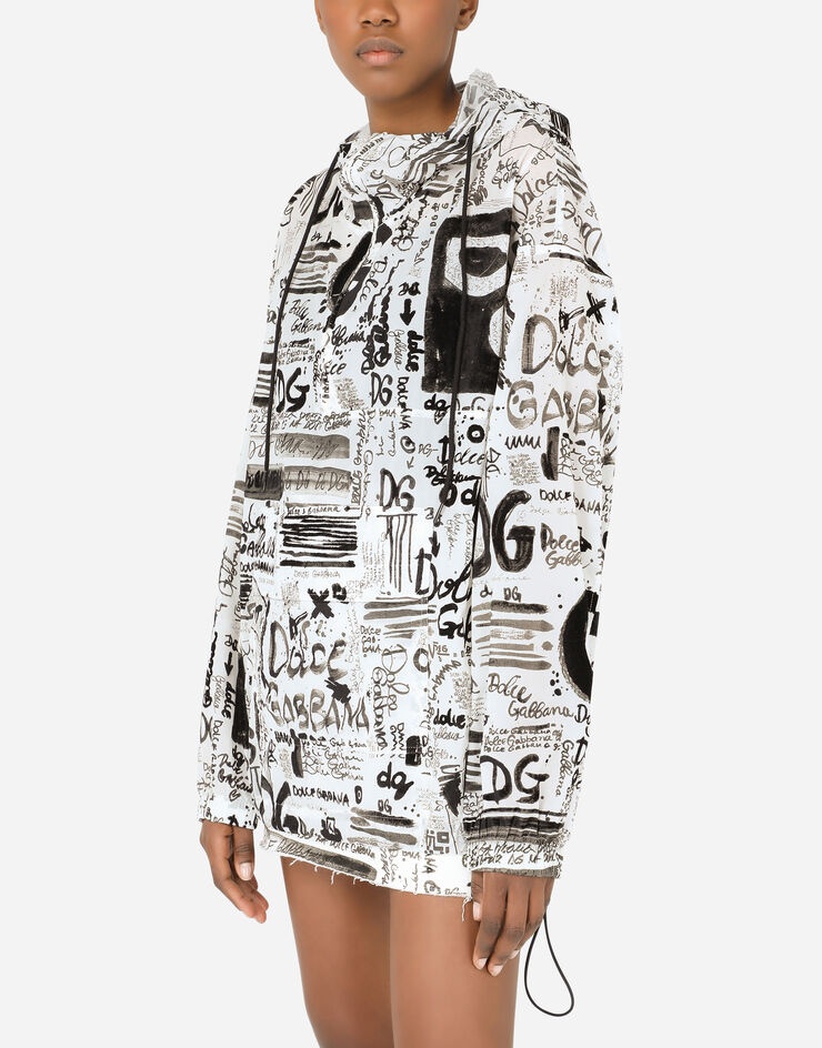 Nylon windbreaker with DG graffiti print - 4