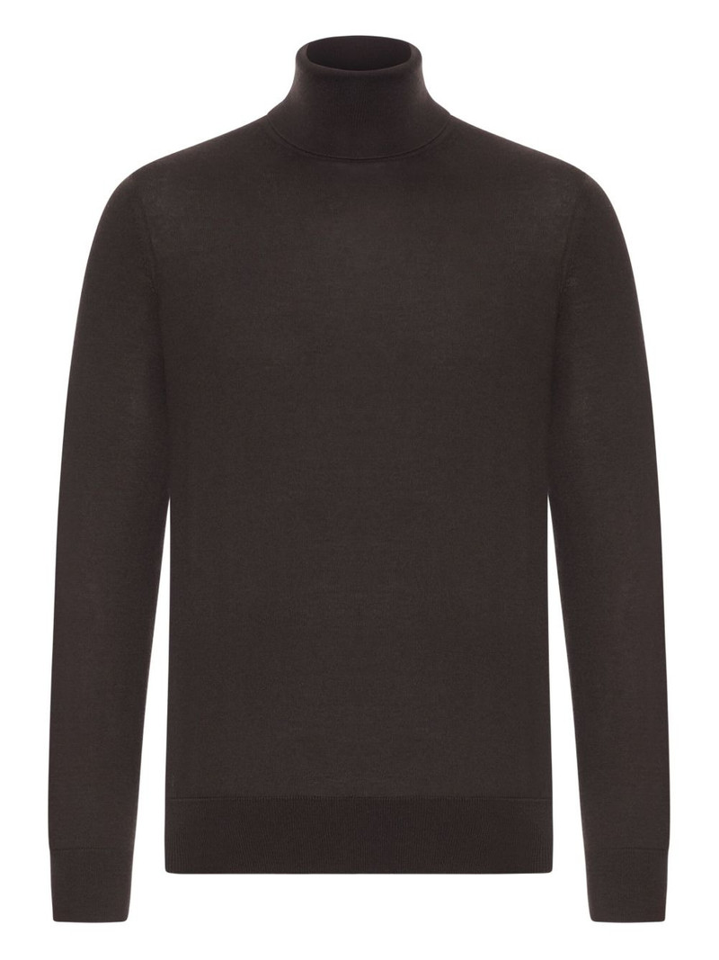 turtleneck ribbed-hem sweater 1