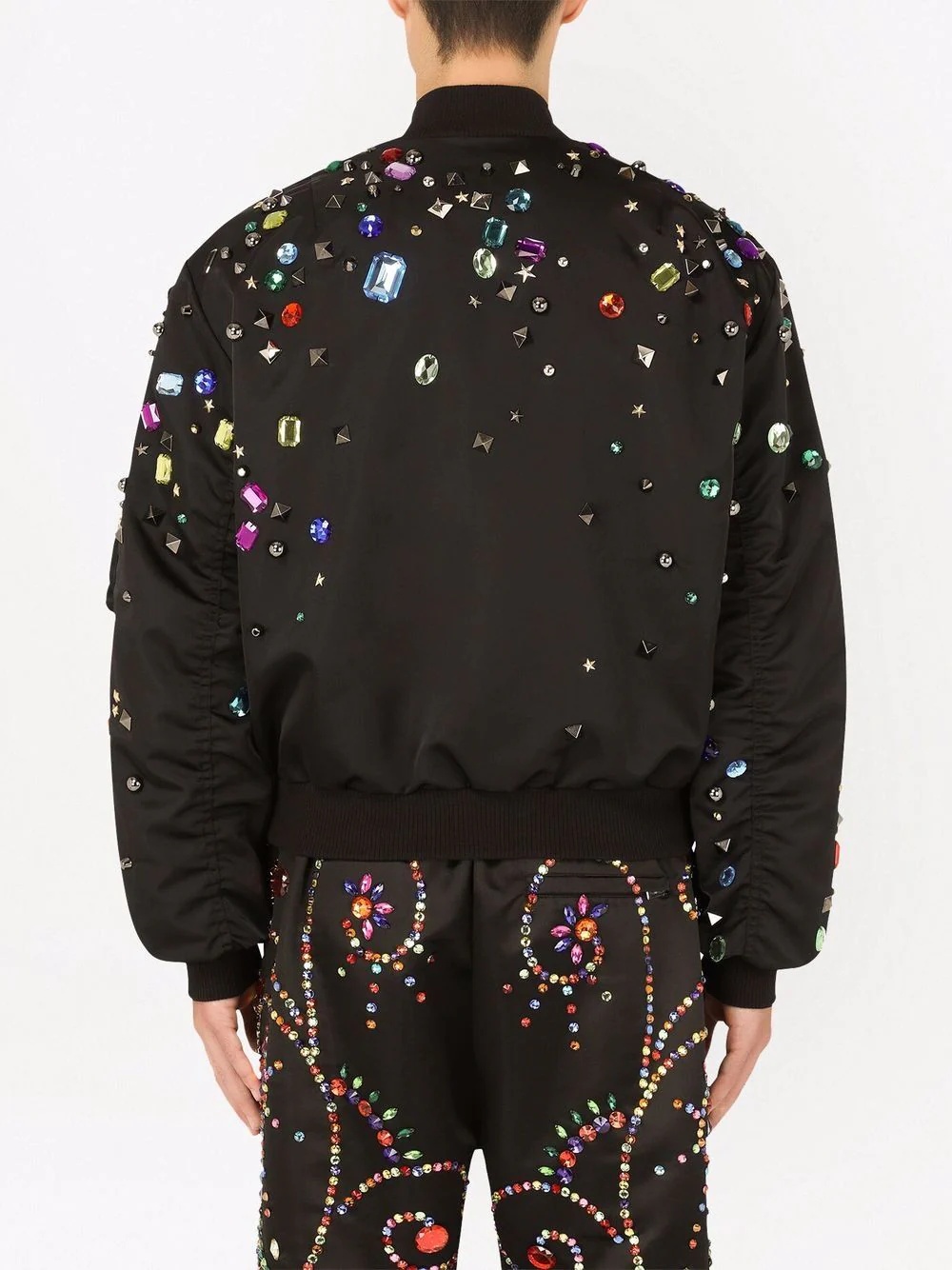 gemstone-embellished bomber jacket - 4