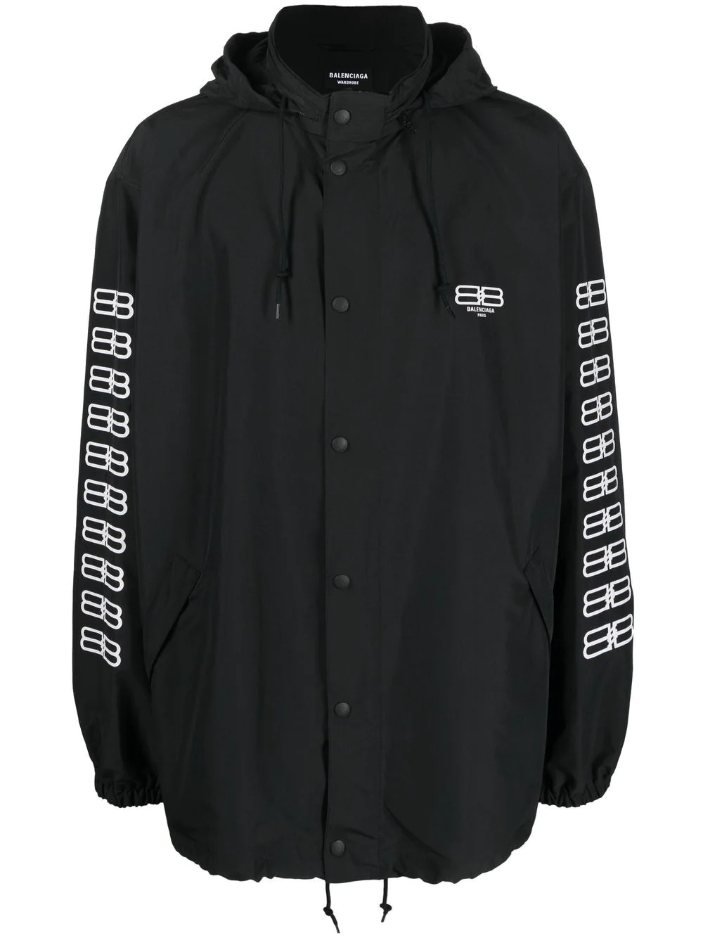 logo-print hooded jacket - 1