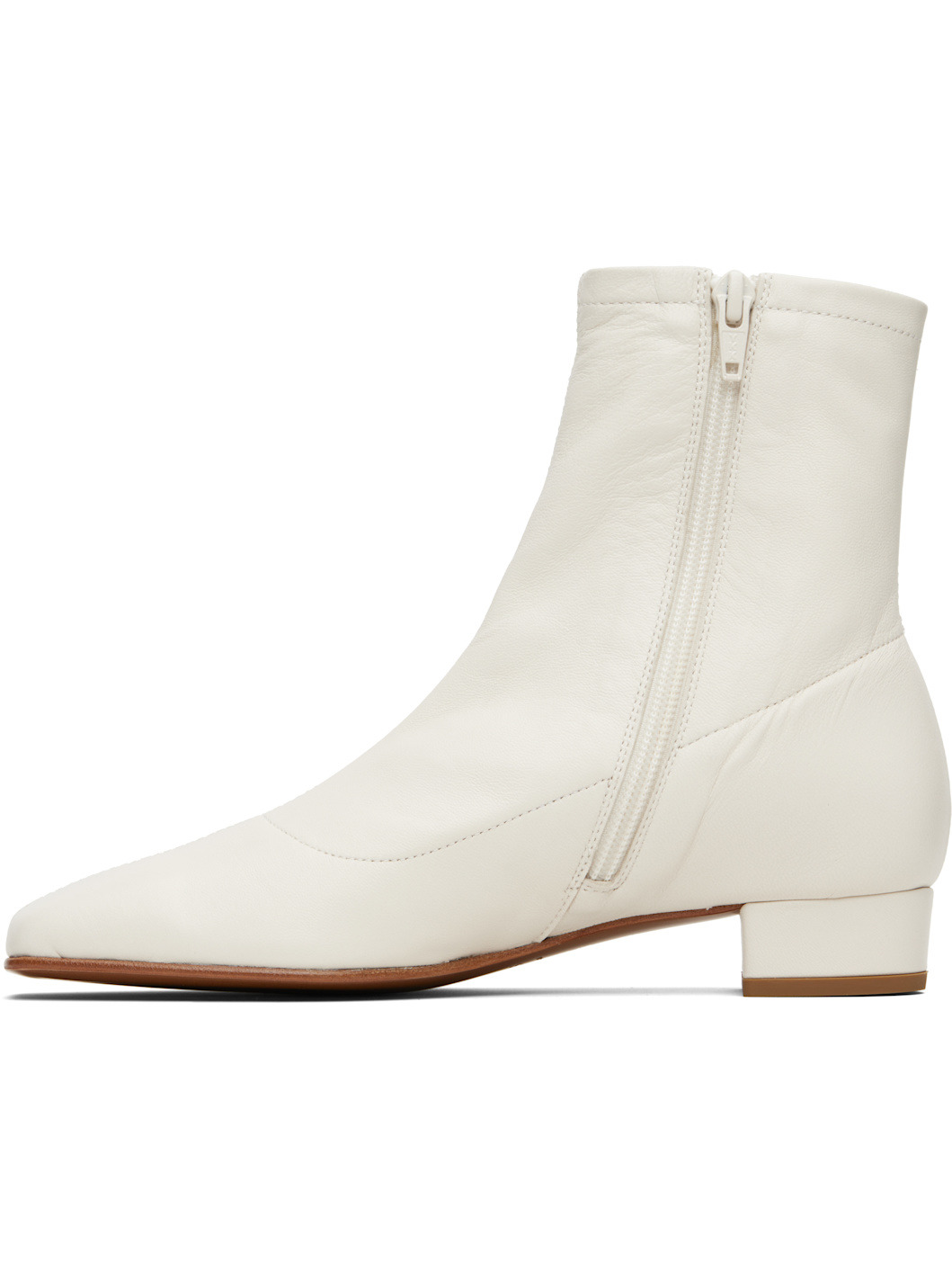 White Este Leather Ankle Boots - 3