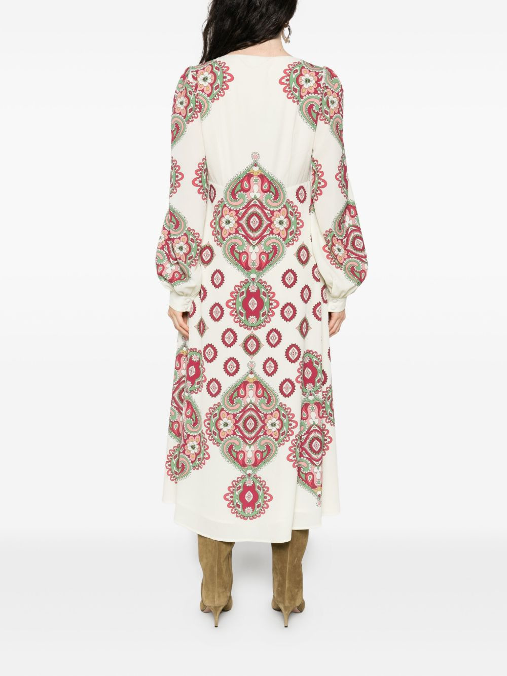 paisley-print long-sleeve dress - 4