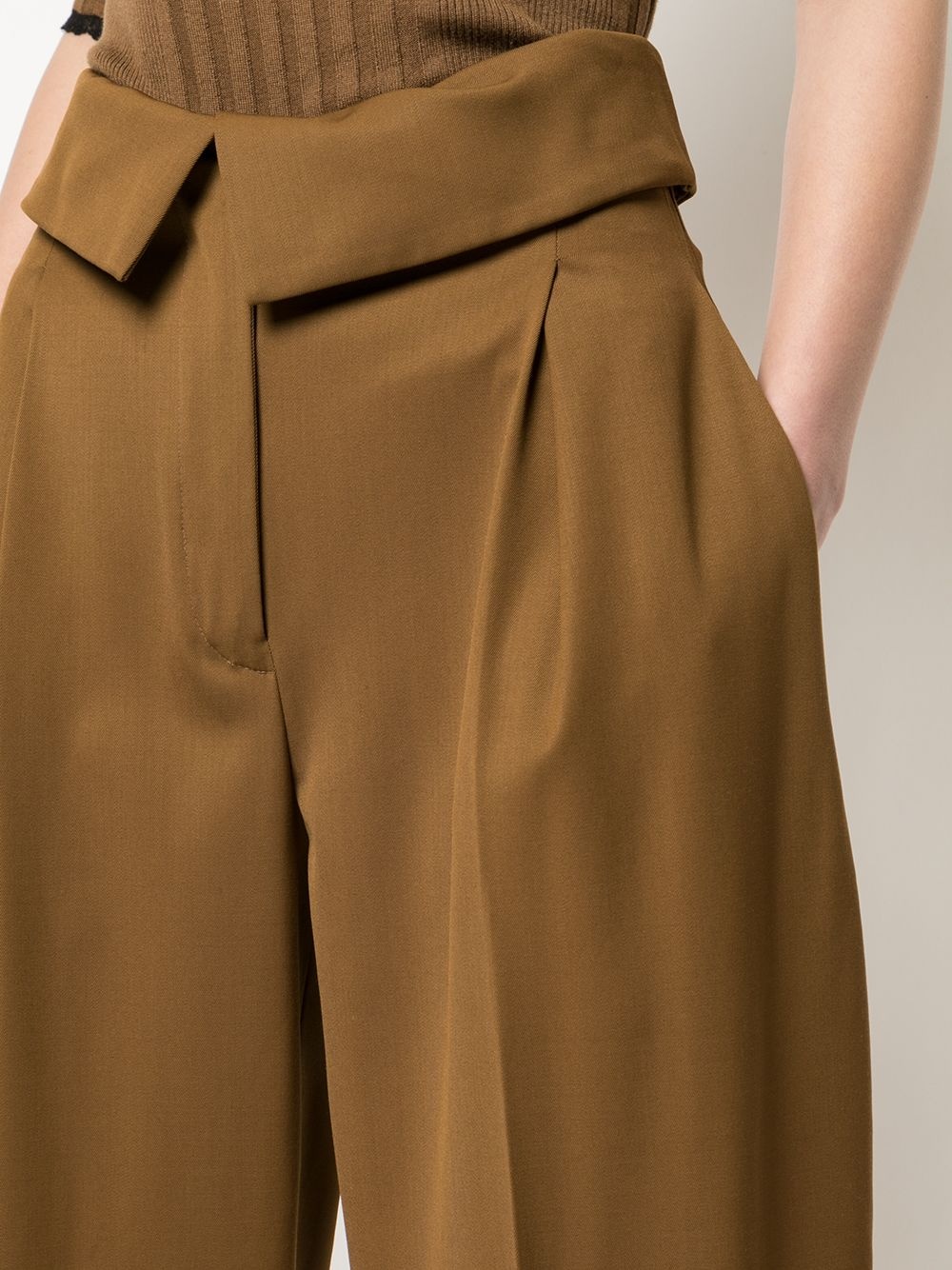 pleated details tapered trousers - 5