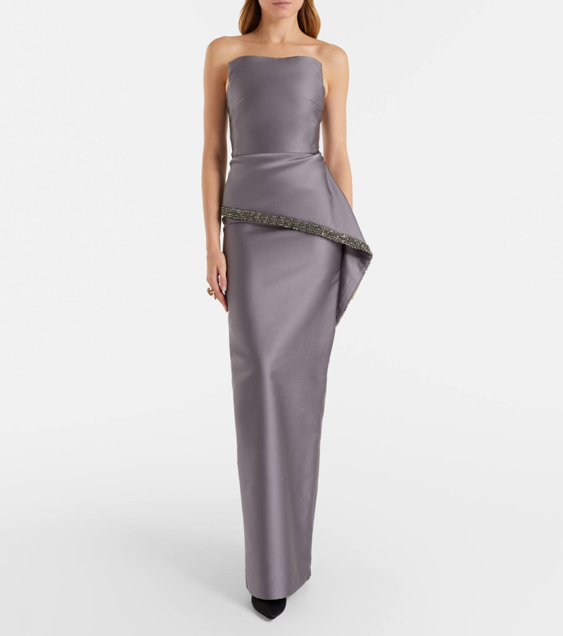 ROLAND MOURET Crystal-embellished taffeta gown outlook