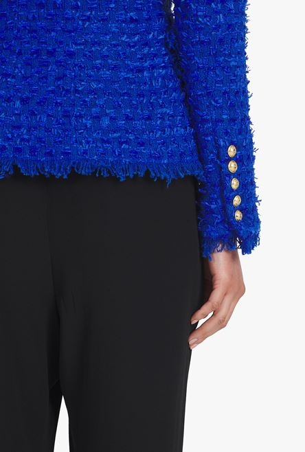 “Gitane” blue tweed jacket with embroidered jewel badge - 8