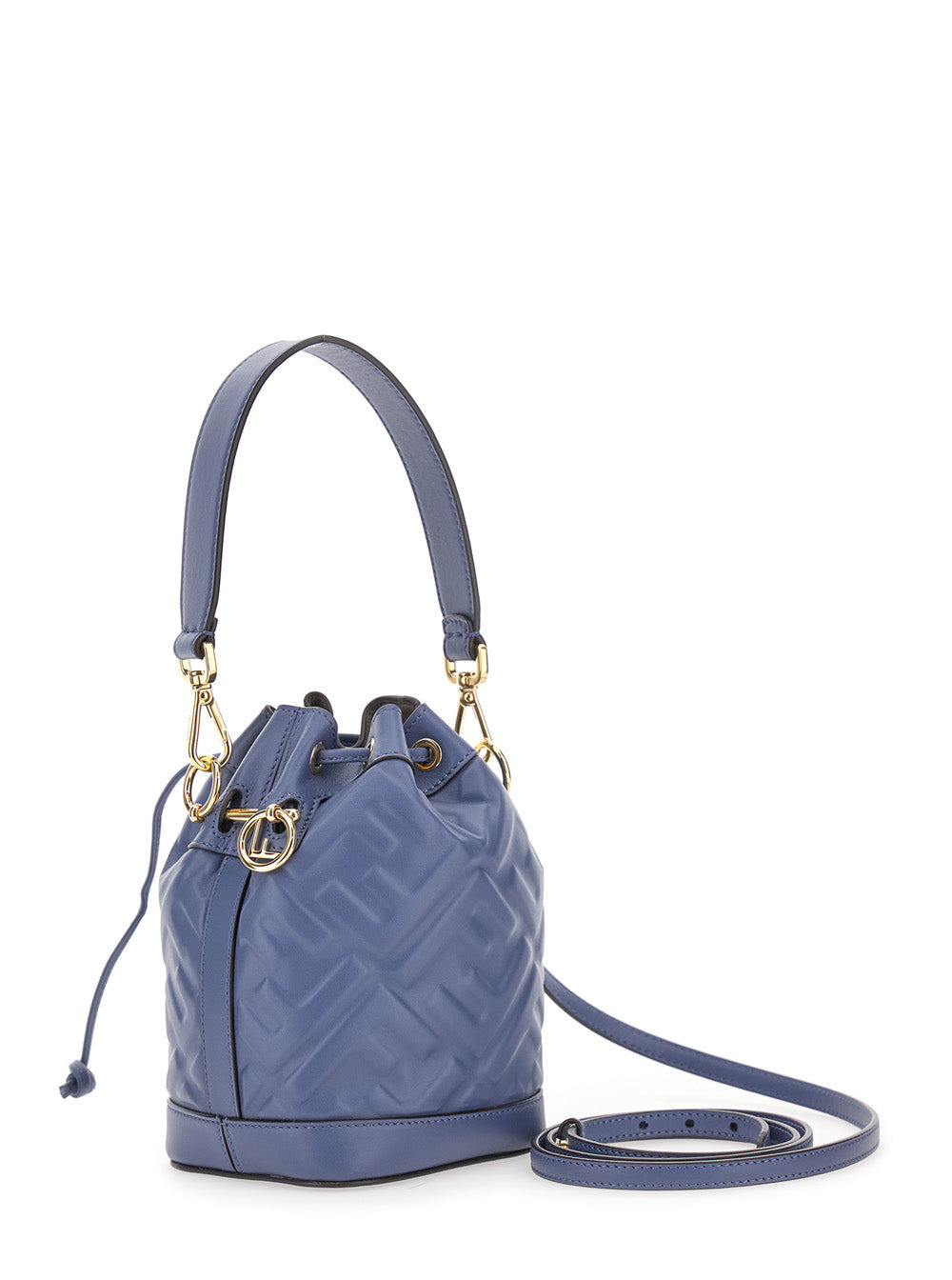 Fendi Women 'Mon Tresor' Blue Mini Handbag With Adjustable And Removable Shoulder Strap And All-Over - 3