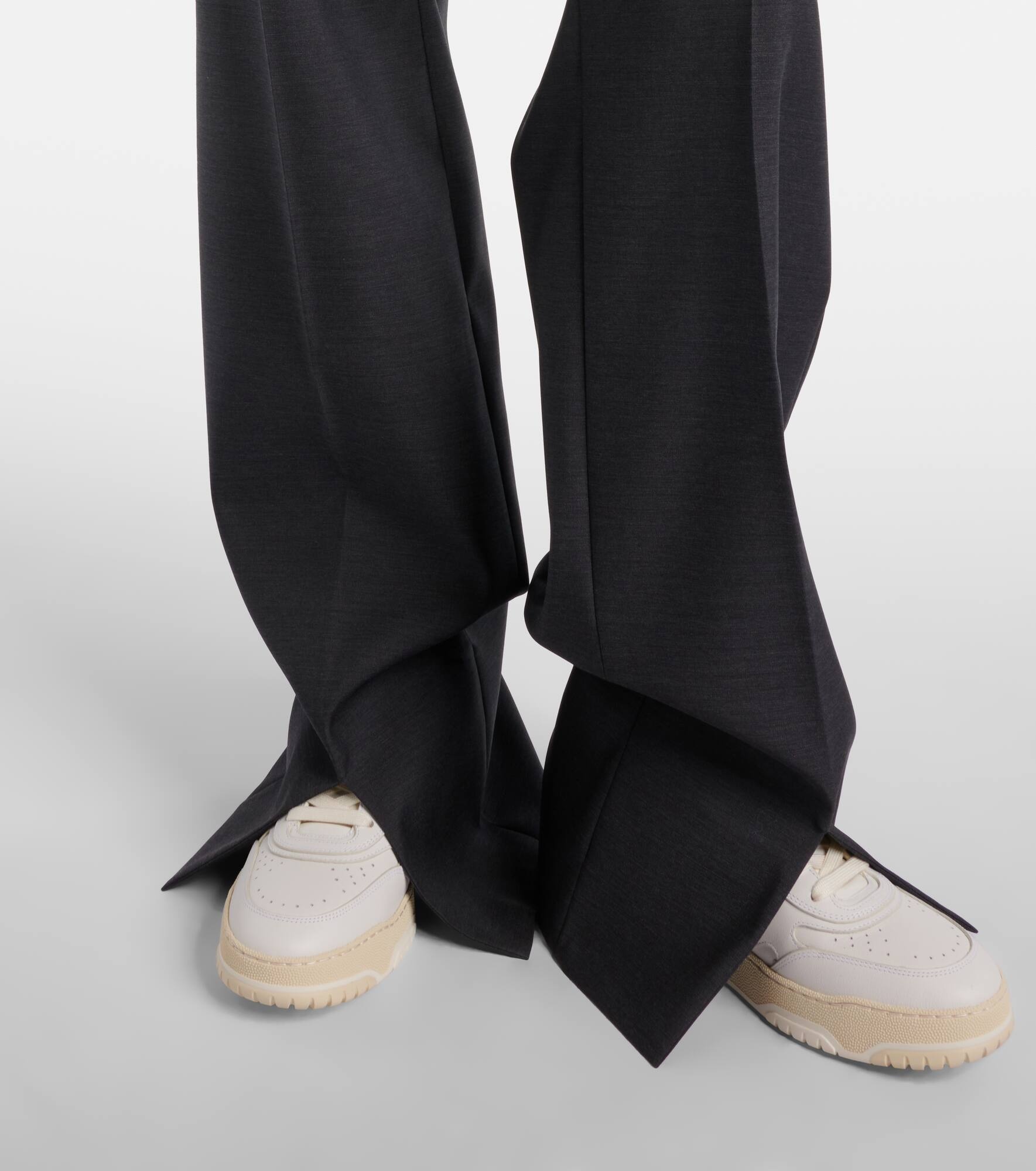 Low-rise wool straight pants - 5