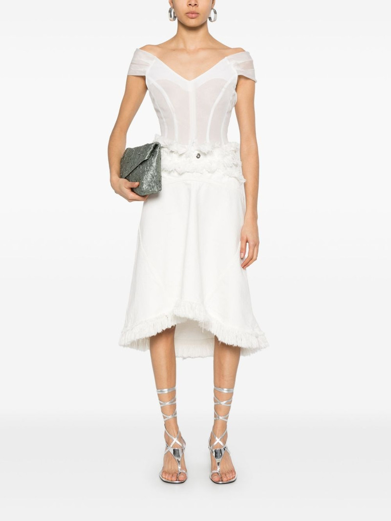 FERRAGAMO denim midi skirt outlook